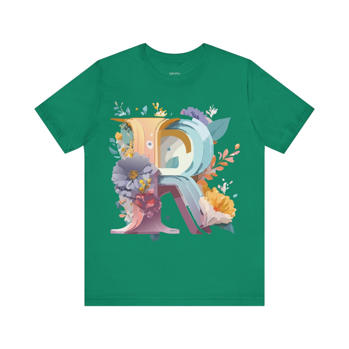 Letter R Graphic Tee Unisex Short Sleeve Vintage Inspired Shirt By Adelpha Art Design Tee