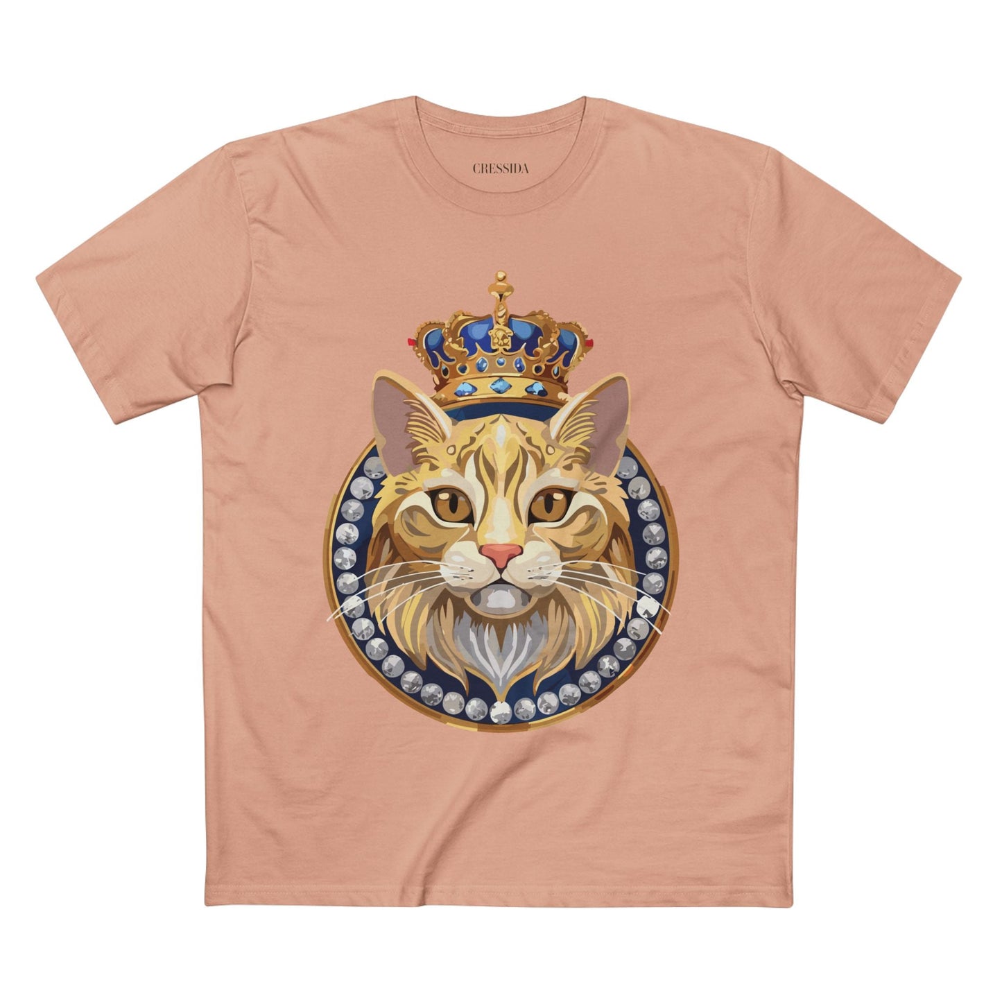 Cat Graphic Unisex 100 Cotton Tee With Unique Animal Golden Medallion Art Design 13