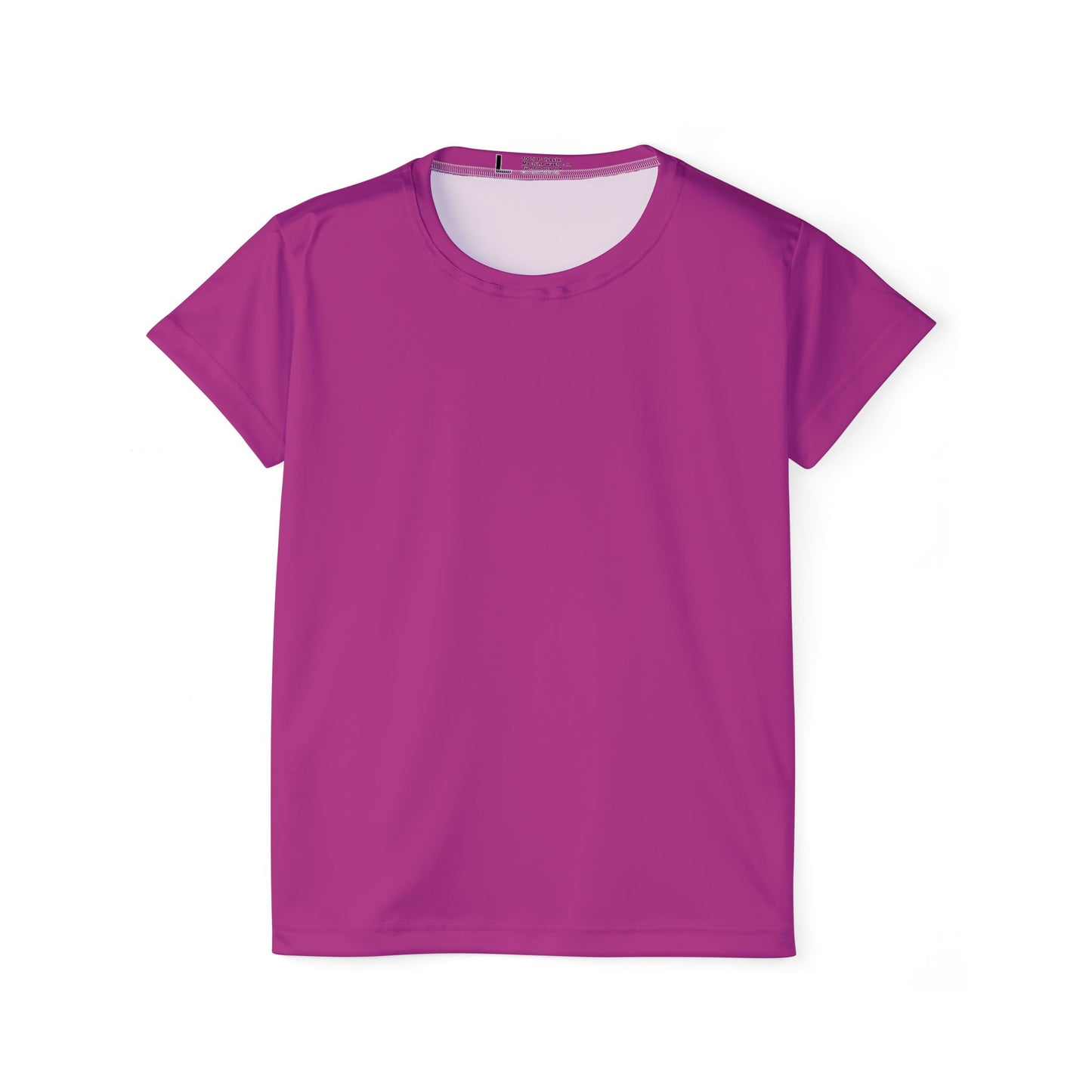 Raspberry Plum Women's Sports Jersey Short Sleeves 100% Poly Solid Rose Berry Pink Color Print Athletic Tee