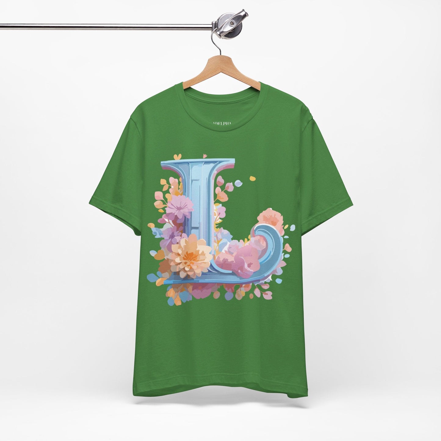 Unisex Letter L Graphic Tee Vintage Inspired Artwork Adelpha Short Sleeve Shirt Premium