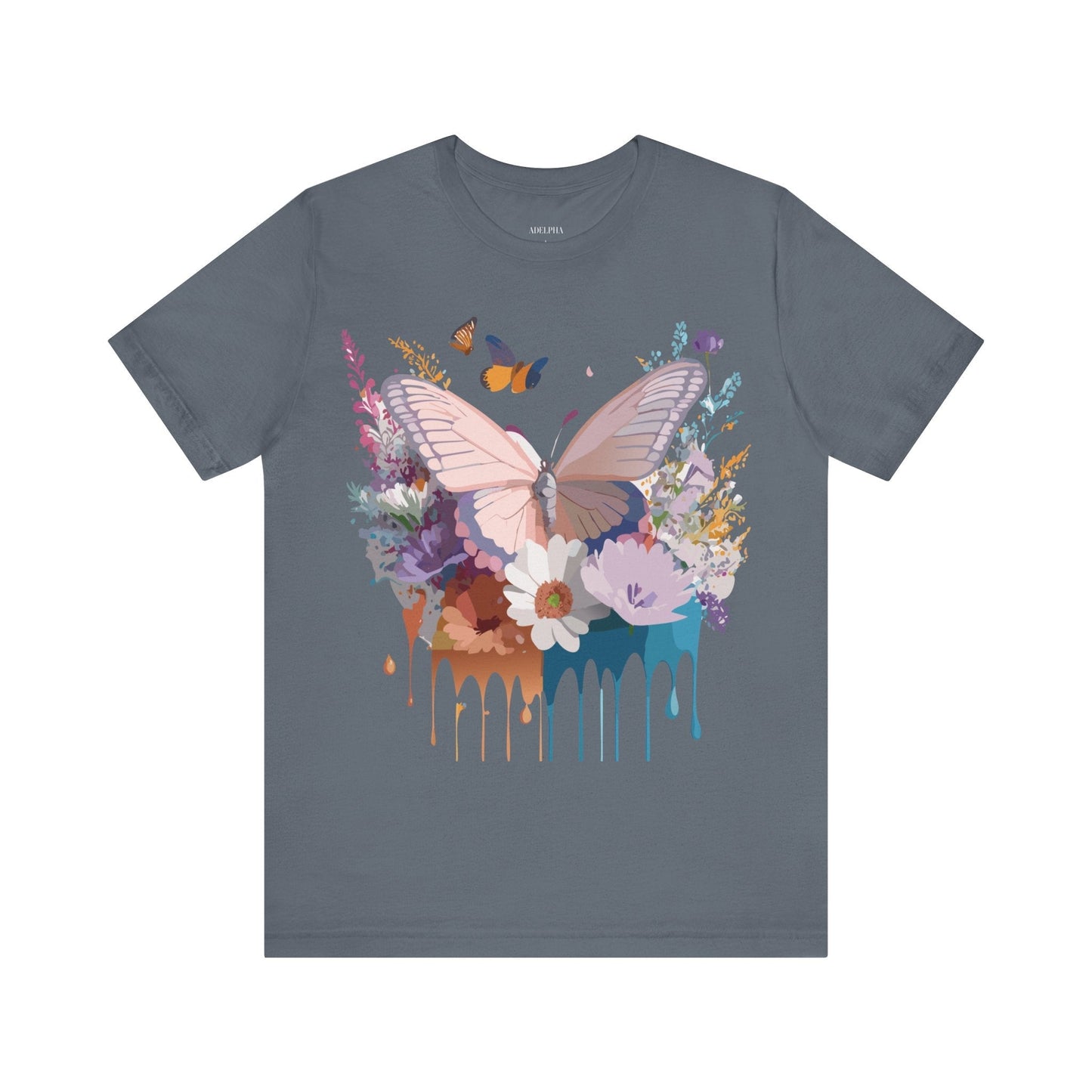 Butterfly Graphic Tee Unisex Vintage Art Design Adelpha Short Sleeve