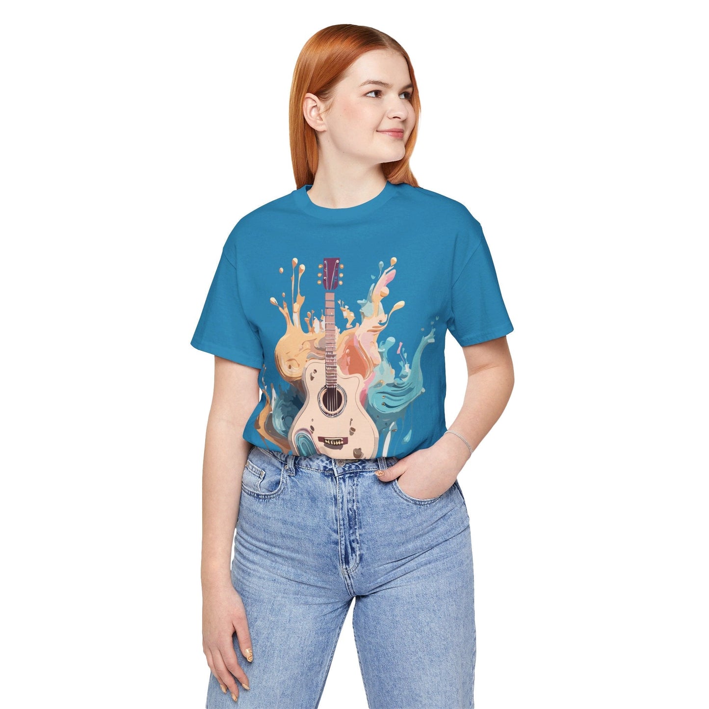 Music Graphic Unisex 100 Cotton Vintage Art with Musical Elements Tee 67