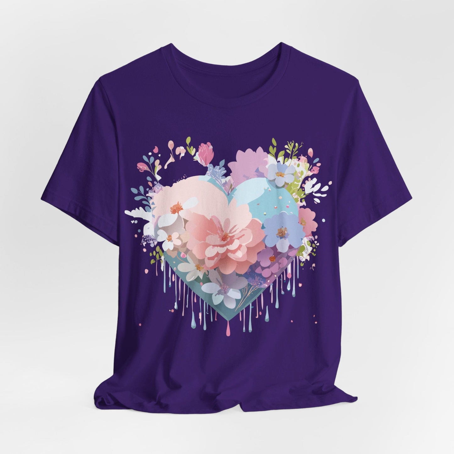 Valentine Day Graphic Unisex 100 Cotton Vintage Artwork with Love and Flower Design Tee 32