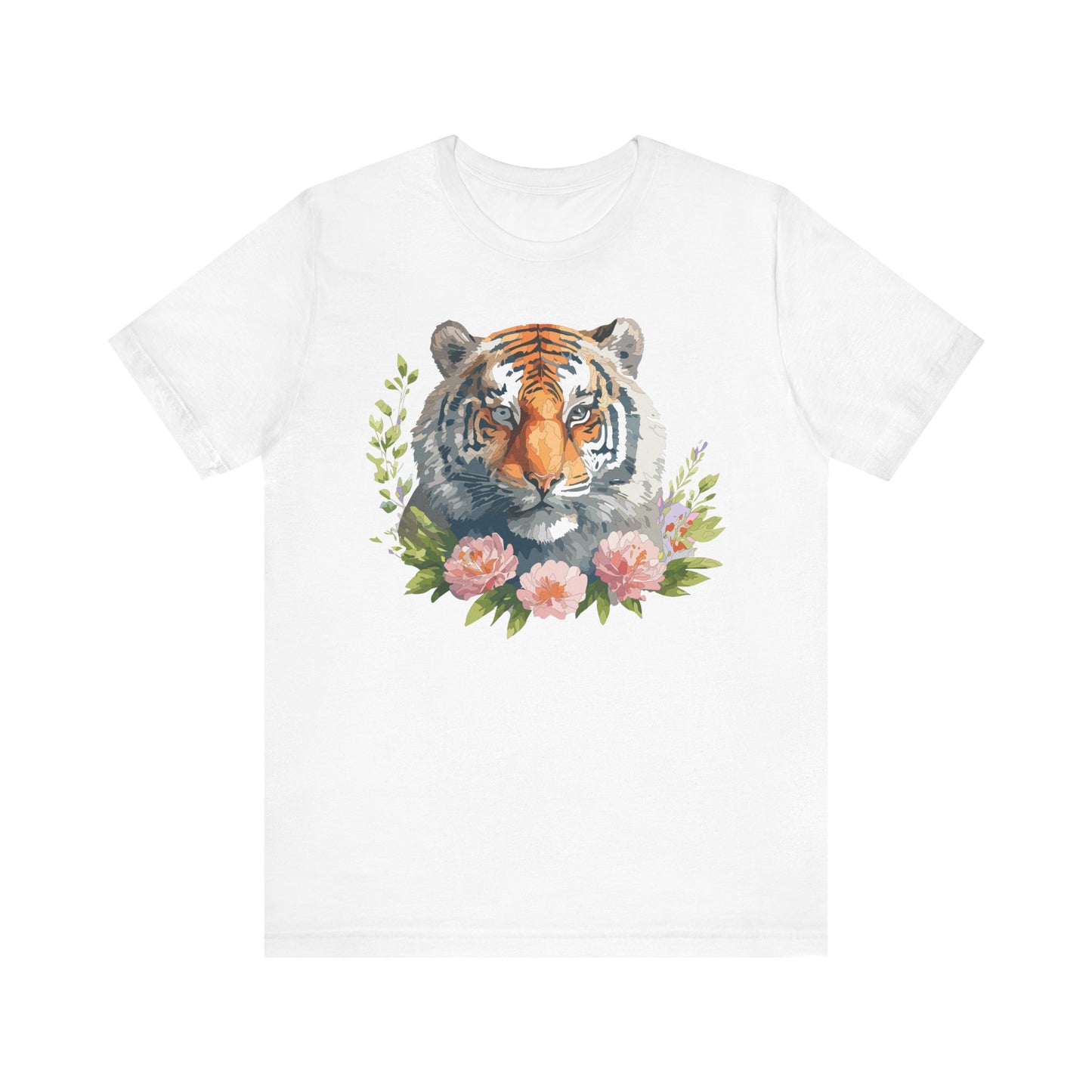 Floral Tiger Shirt, Animal Shirt, Tiger Tee, Unisex Tee, Floral T-shirt, T-Shirt with Animal