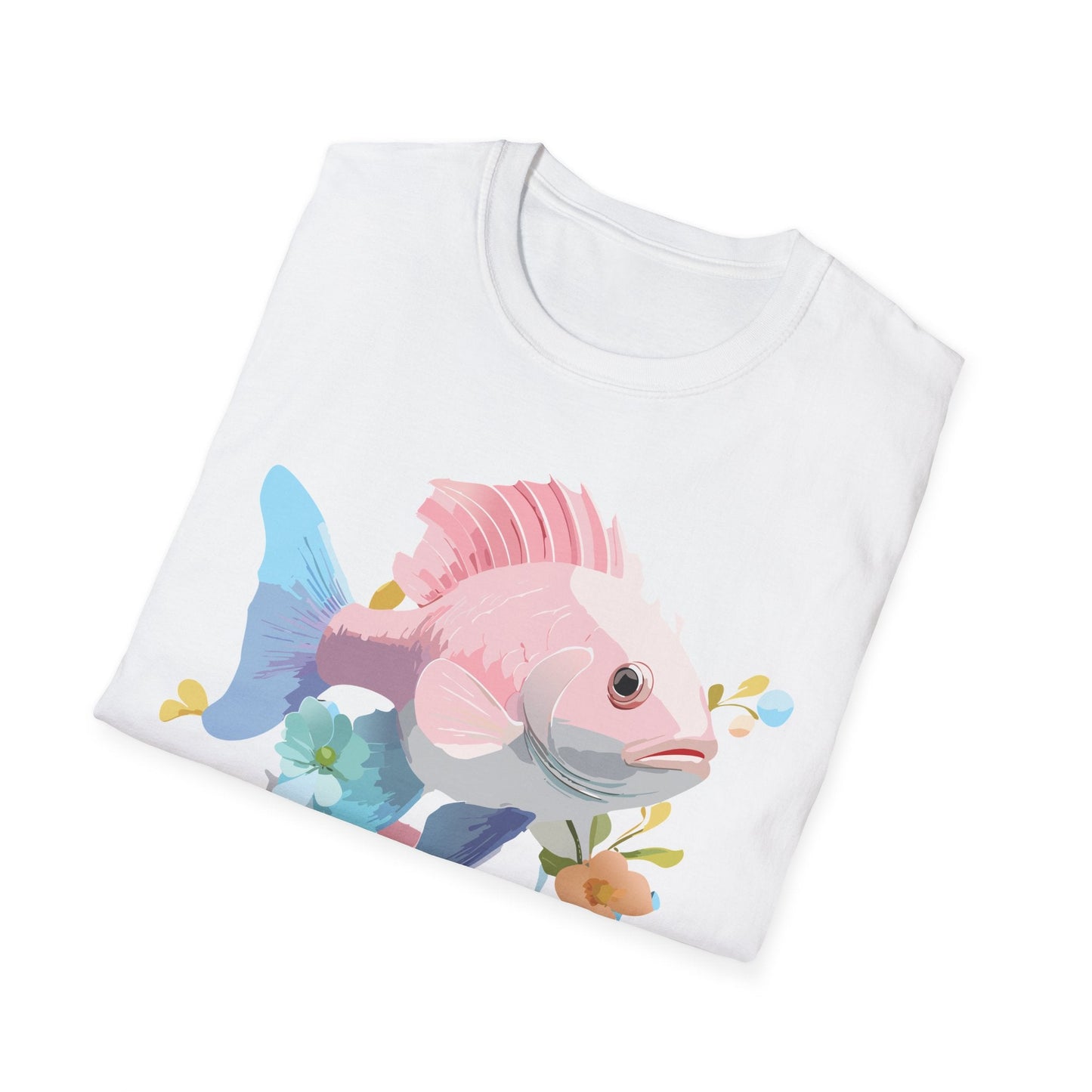 Fish Art Design Shirt Unisex Graphic Tee With Fish Illustration Gildan Softstyle 64000
