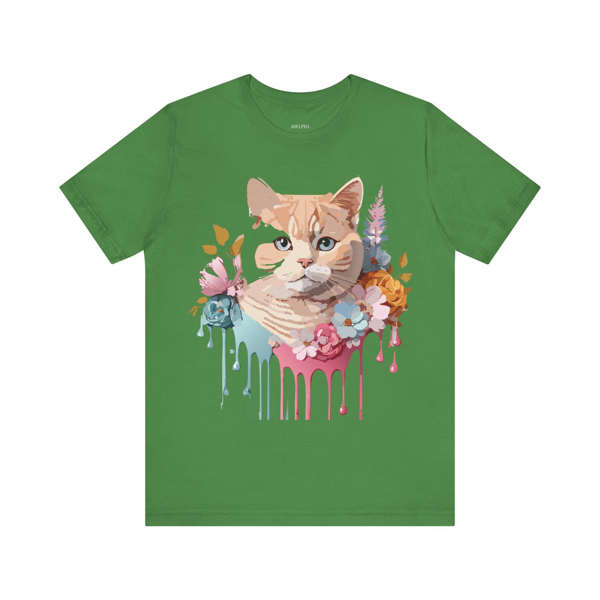 Cat Graphic Unisex Cotton Bella+Canvas Tee with Art Animal Design e101
