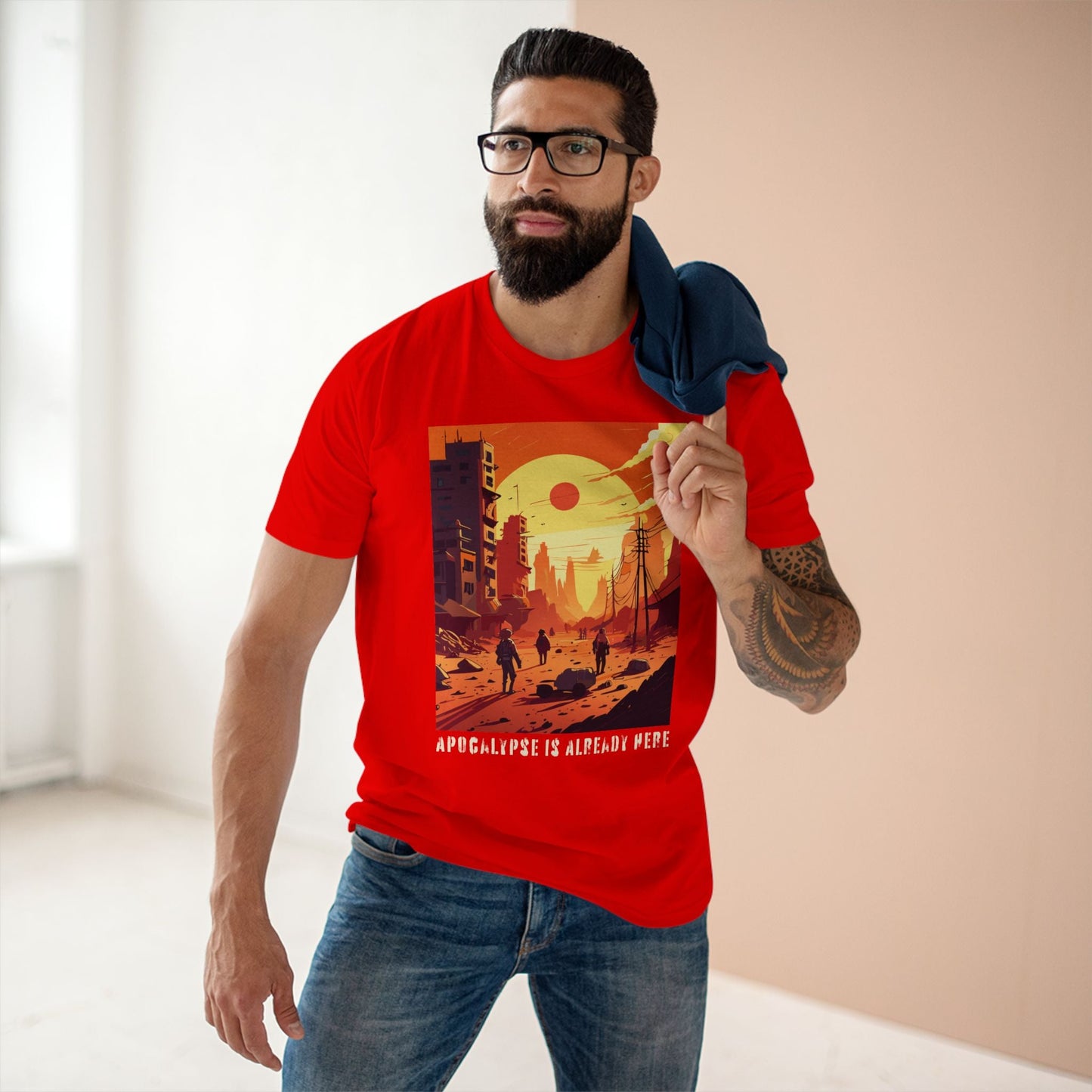 Cataclysm Doomsday Unisex Premium Cotton Tee With Original Art Design From Retro2Nova Collection