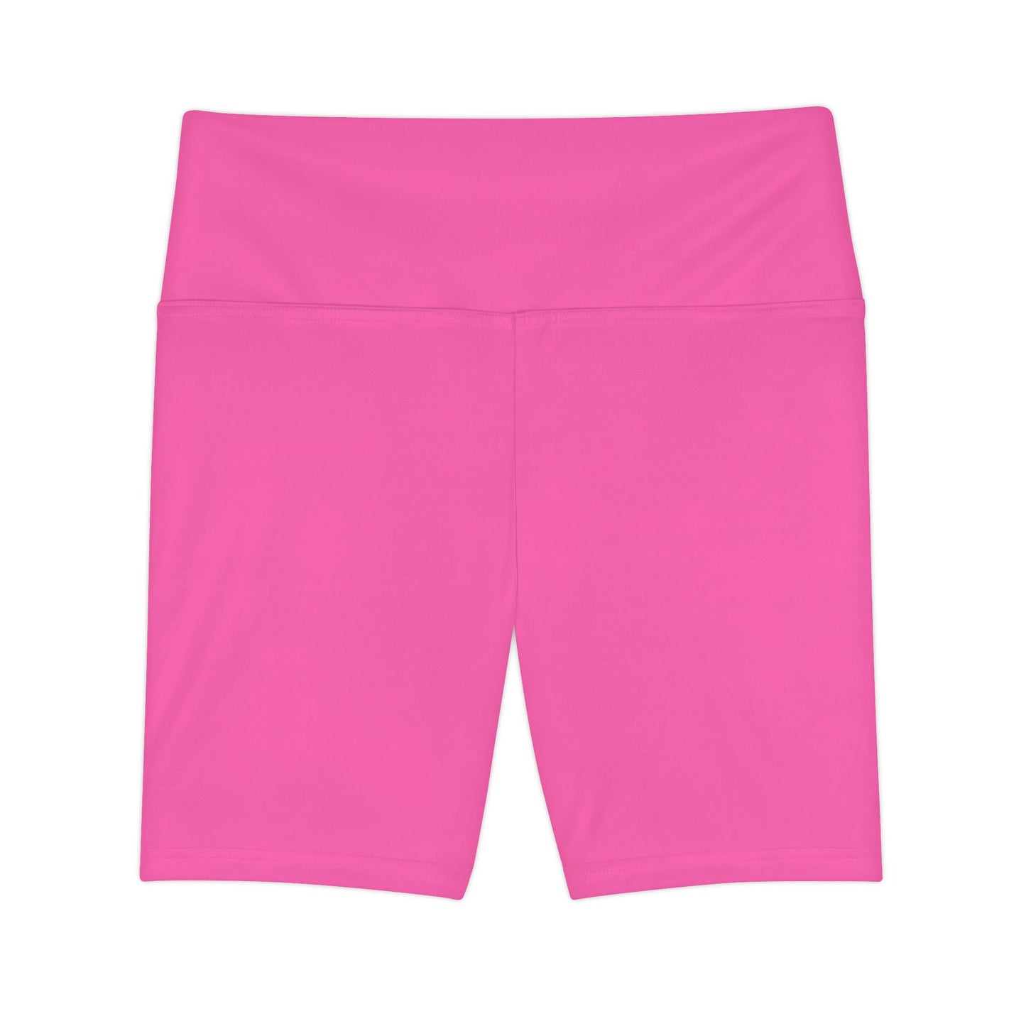 Hot Web Pink Women's Workout Shorts — Solid High-Waist Biker Shorts for Exercise & Everyday Wear