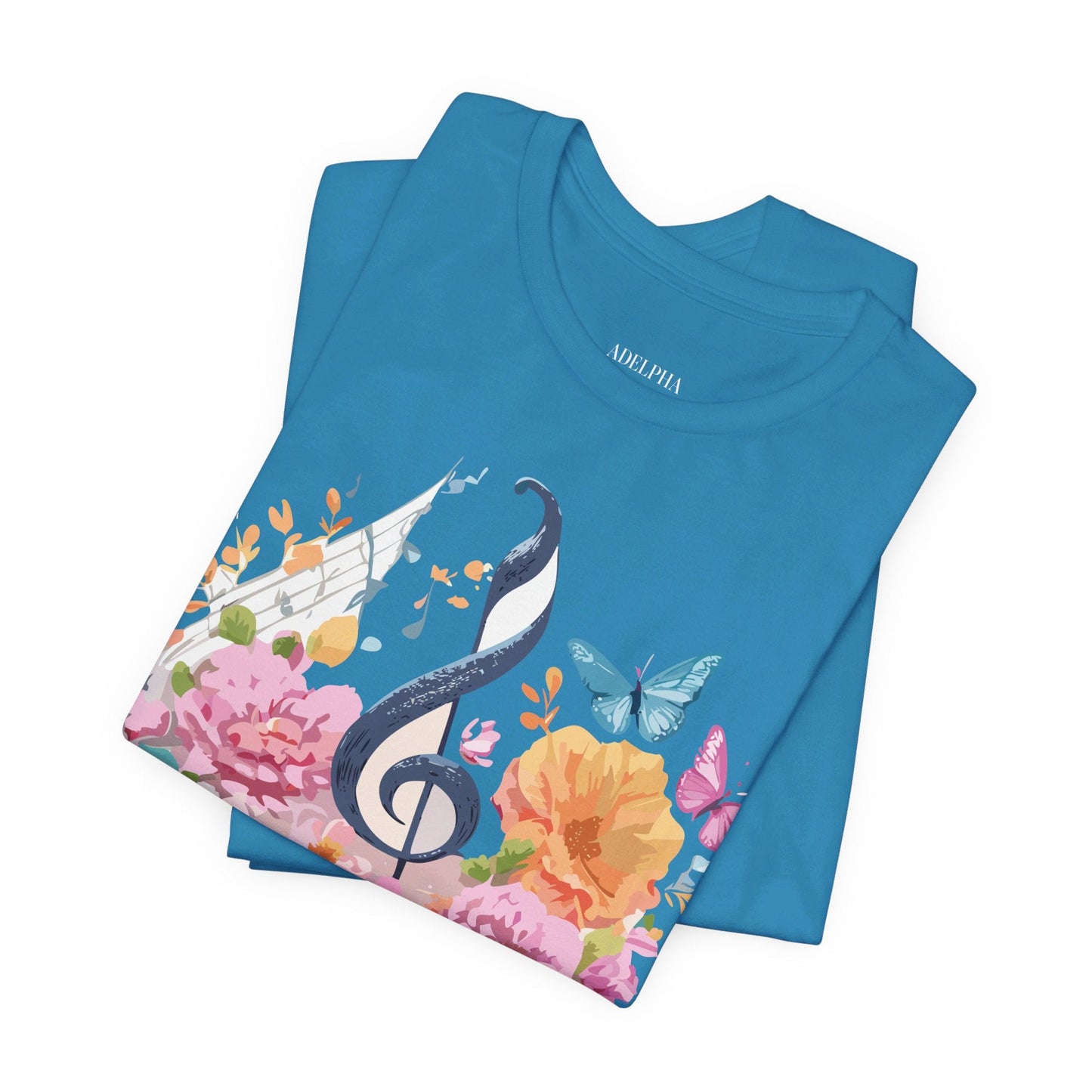 Music Graphic Unisex 100 Cotton Vintage Art with Musical Elements Tee 125