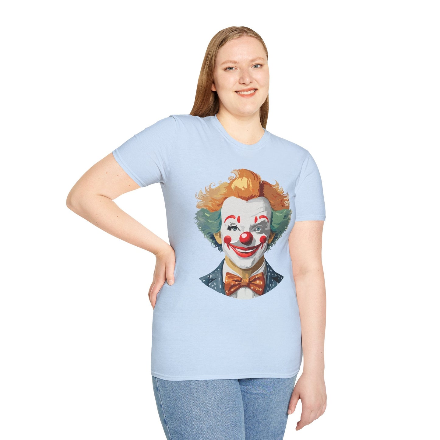 Unisex Short Sleeve Softstyle Clown T Shirt With Funny Man Circus Theme Tee Gildan 64000