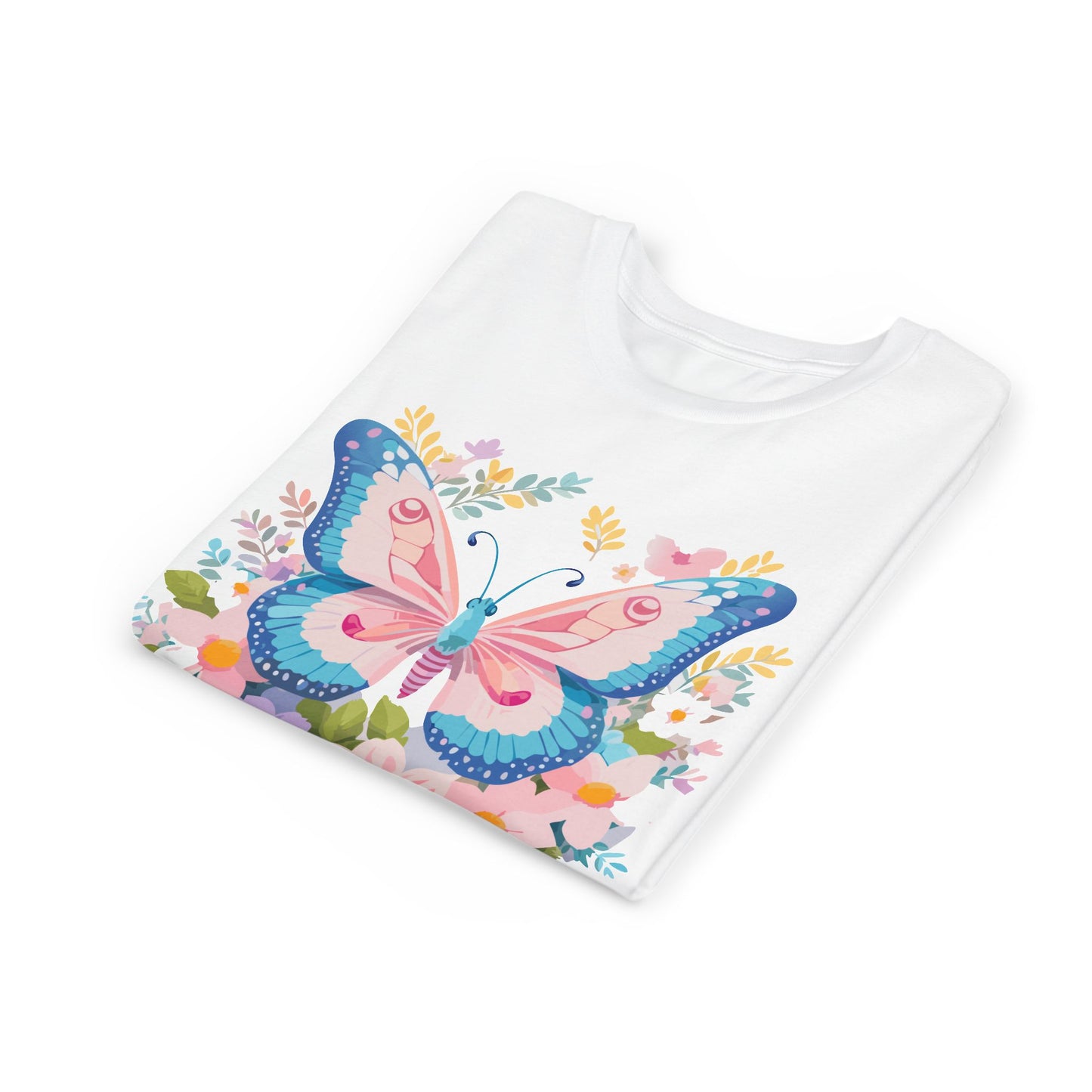 Camiseta juvenil Butterfly Blossom: camiseta de manga corta colorida para celebraciones de primavera (9 a 14 años)