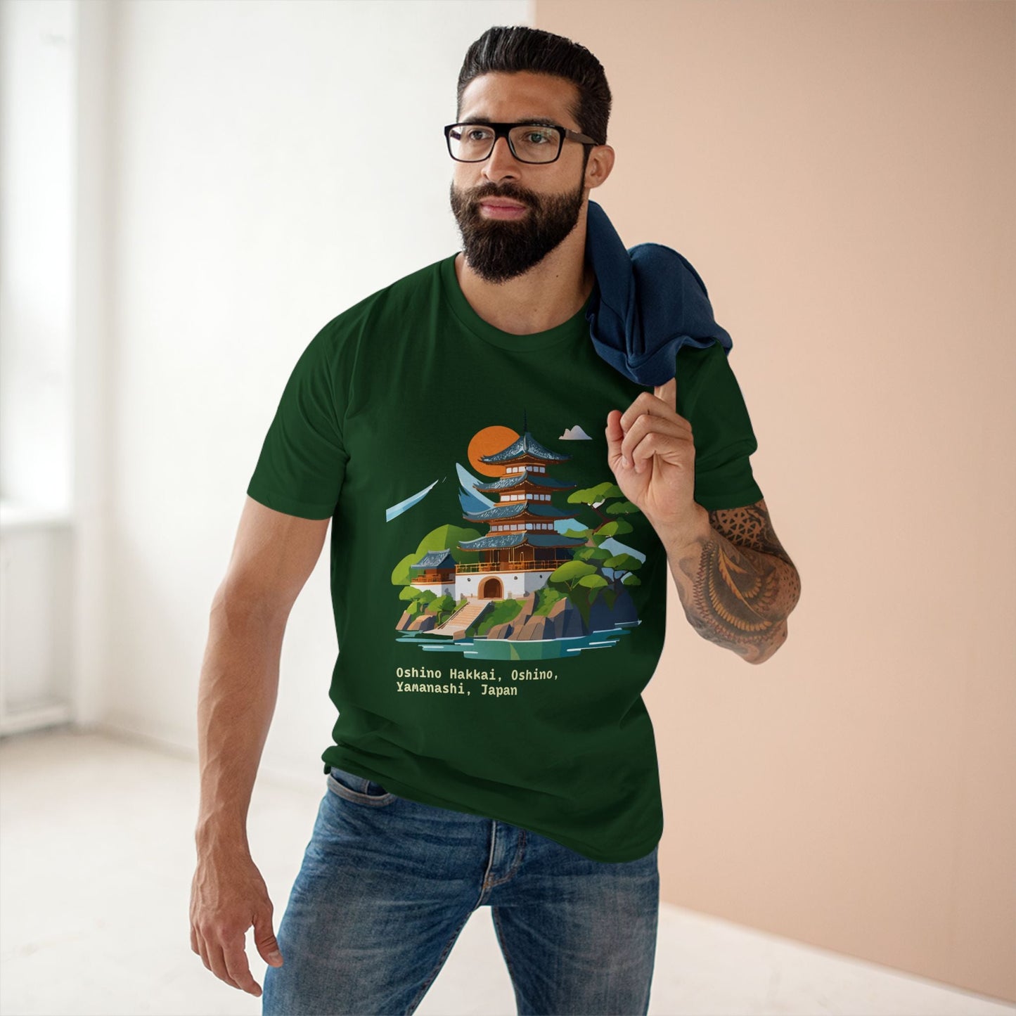 Japan Travel Shirt Unisex Cotton Tee With Original Art Design From Retro2Nova Collection