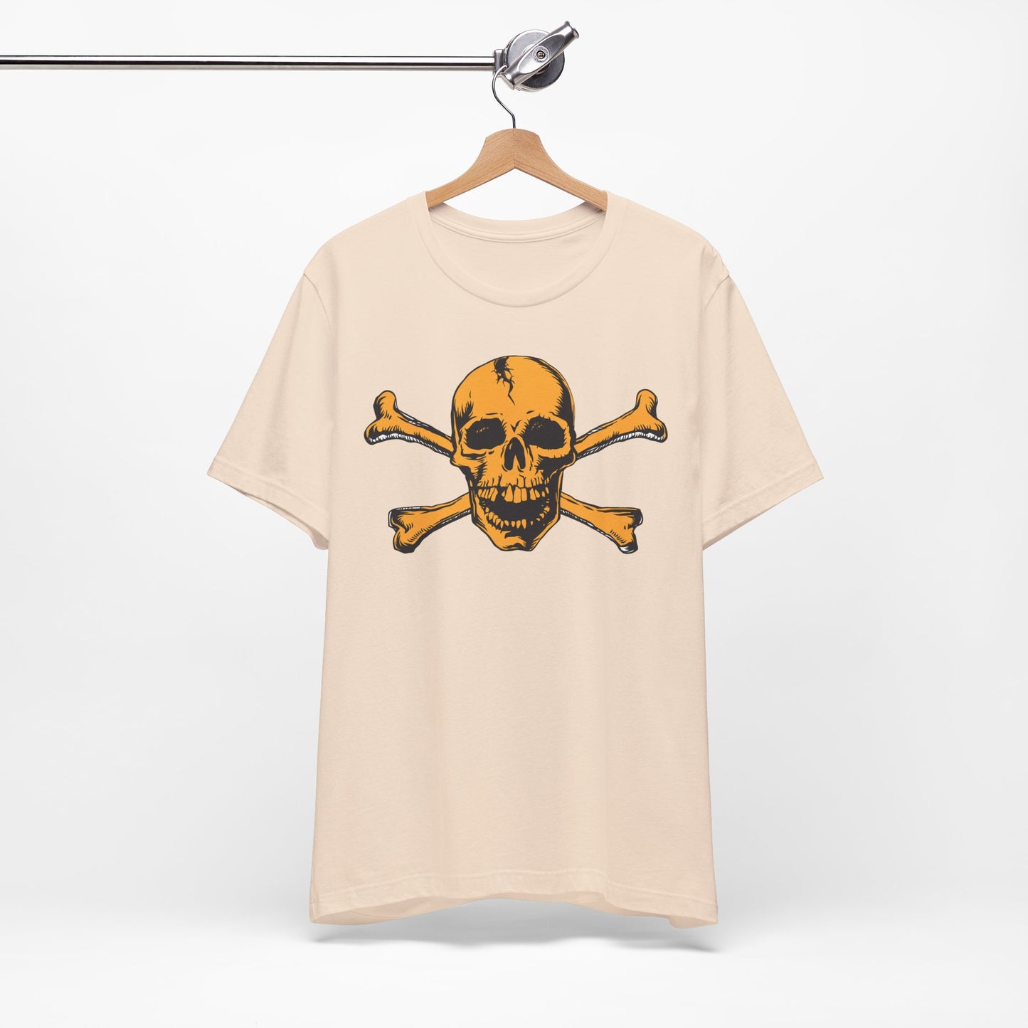 Orange Skull Graphic Design Tee, Skull Shirt, Vintage Tees, Art Design T-Shirt, Vintage Graphic Tee, Art Shirts with Skulls