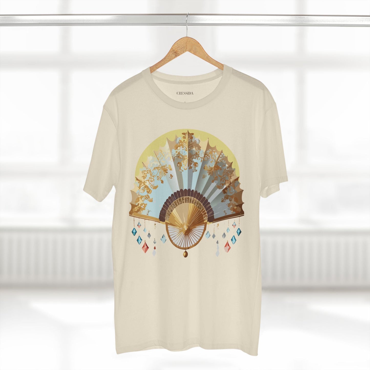 Antique Fan Graphic Design T-Shirt Unisex 100 Cotton Floral Carnival Artwork Tee 25