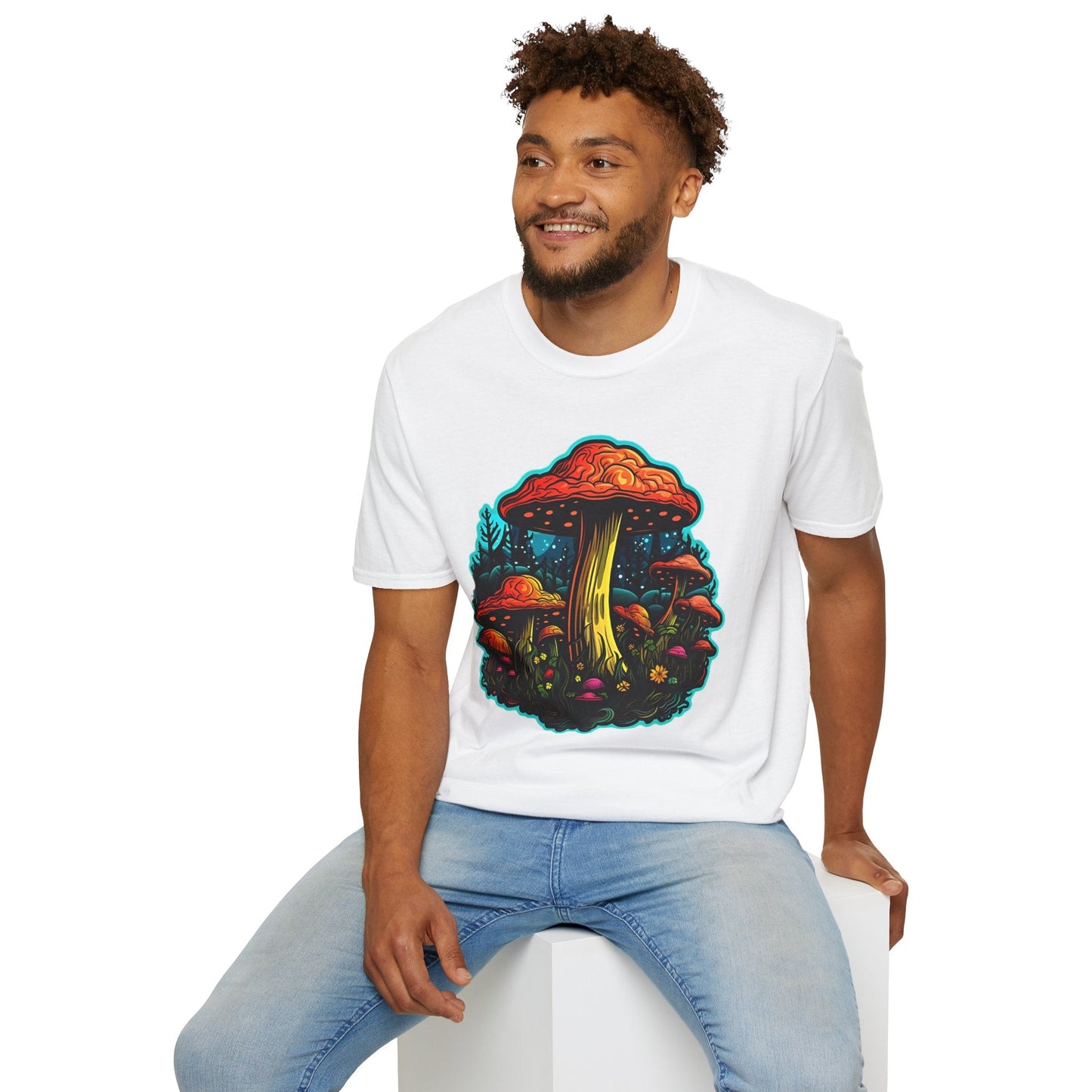 Mashroom Tee Shirt Unisex Softstyle 64000 With Funny Mashroom Fungus Graphic Design