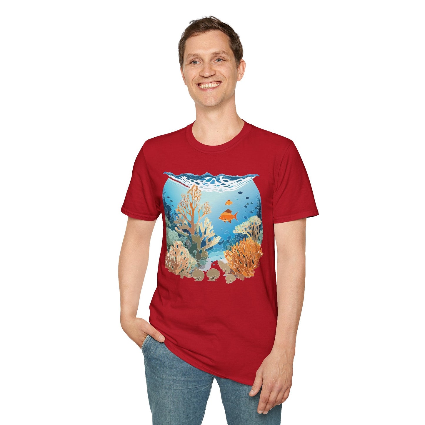 Ocean Graphic Unisex Softstyle Cotton Tee 1
