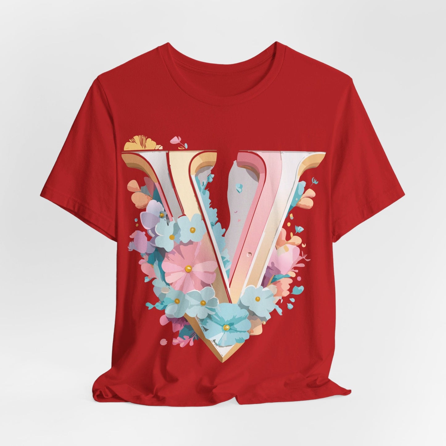 Letter V Graphic Tee Unisex Jersey Short Sleeve Vintage Inspired Art Design