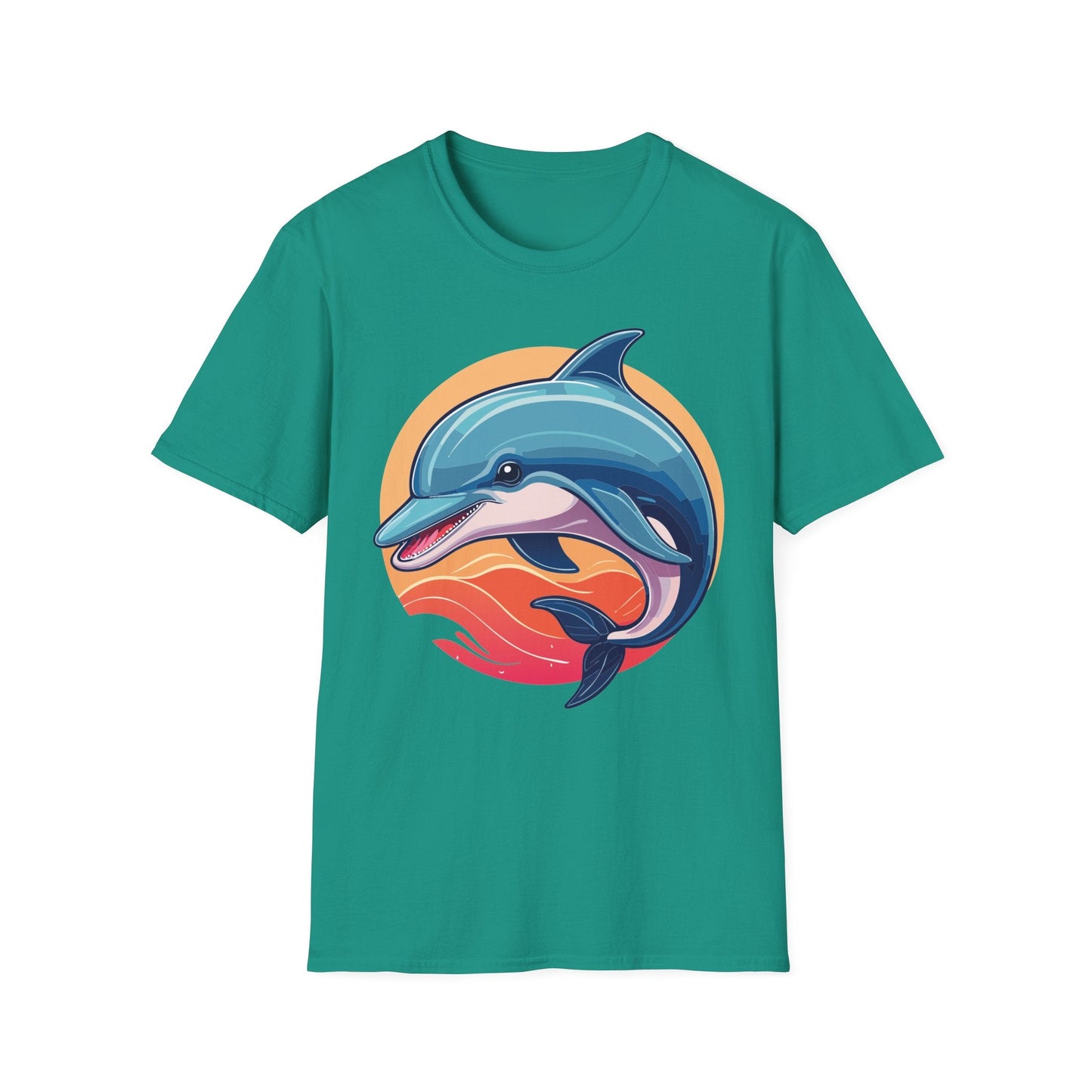 Unisex Dolphin Shirt Gildan Softstyle 64000 Tee 100 Percent Ring Spun Cotton Breathable Comfort