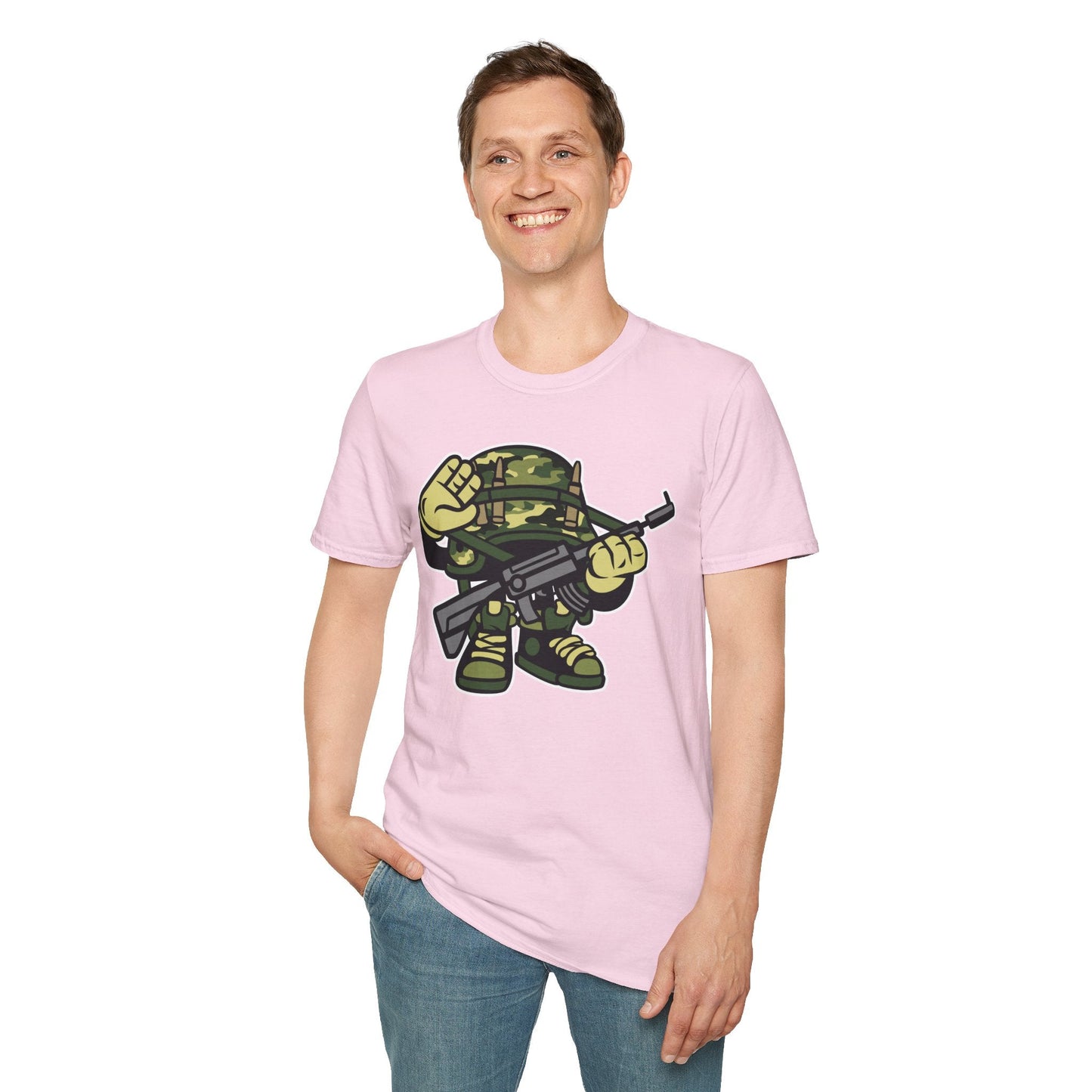 Cartoon T Shirt Animation Tee Funny Art Design Unisex Softstyle 64000 Lightweight Cotton Tee
