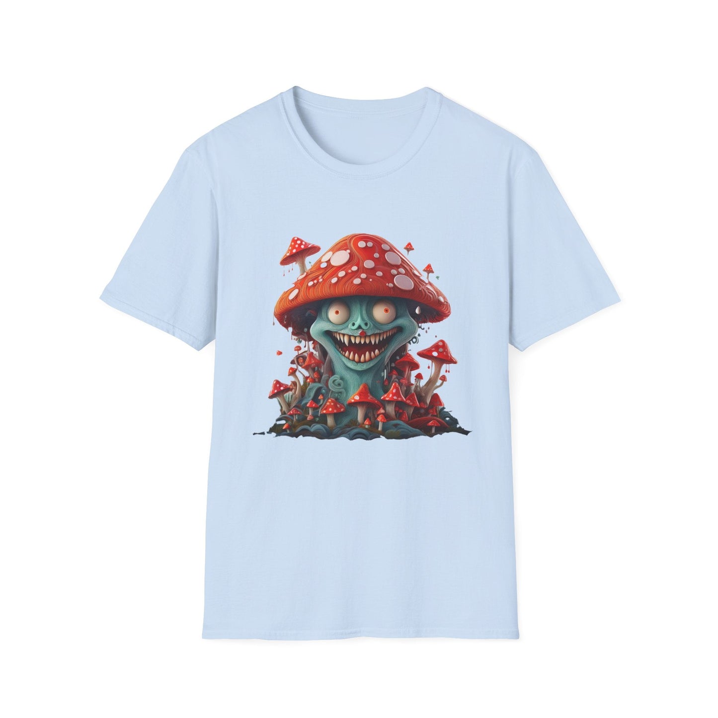 Funny Mashroom Graphic Unisex Softstyle Cotton With Cartoon Illustration Design 2