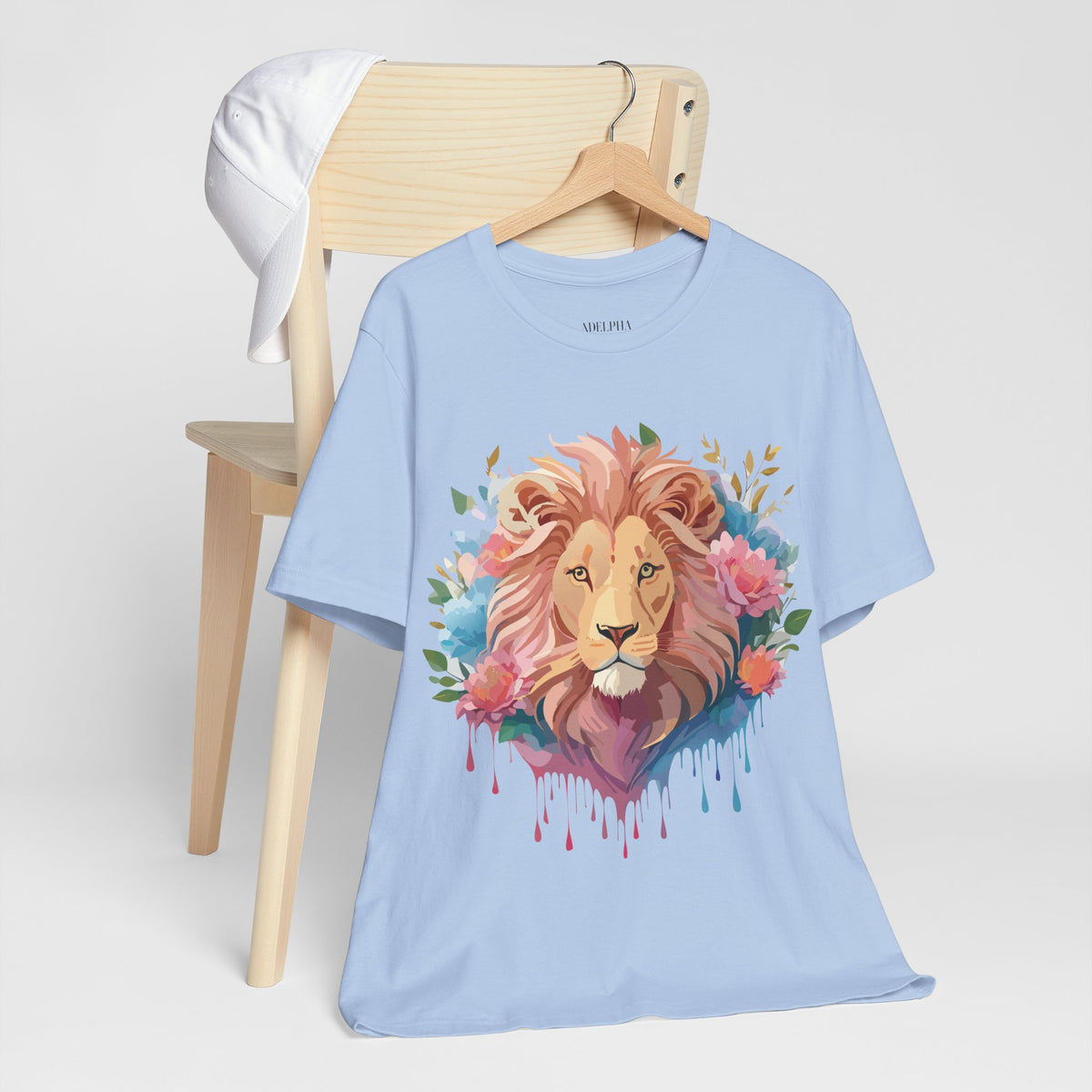 Lion Graphic Unisex Cotton Bella+Canvas Tee with Art Animal Design e43