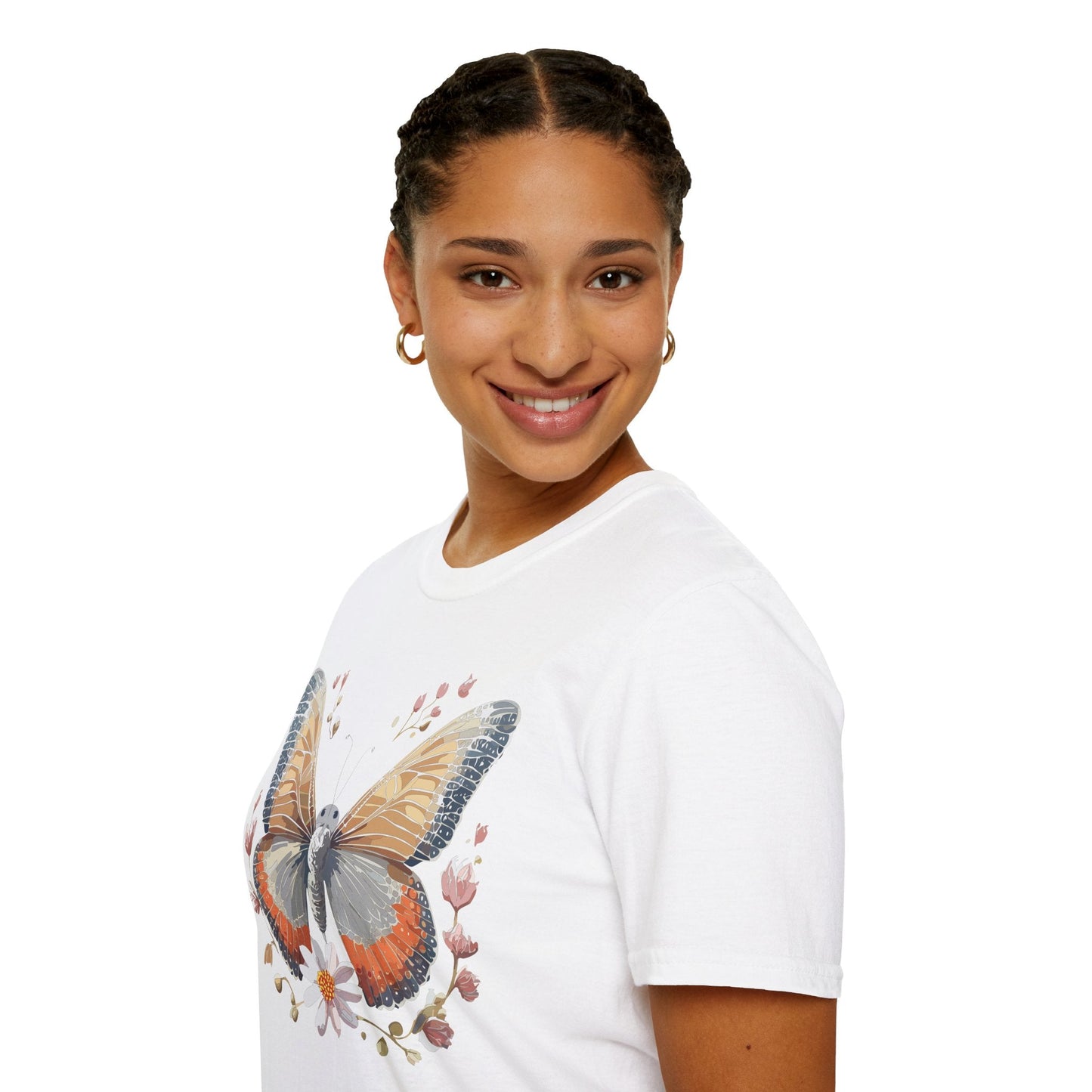 Unisex Butterfly T Shirt Softstyle Gildan 64000 Comfortable Durable Tee For Everyday Wear