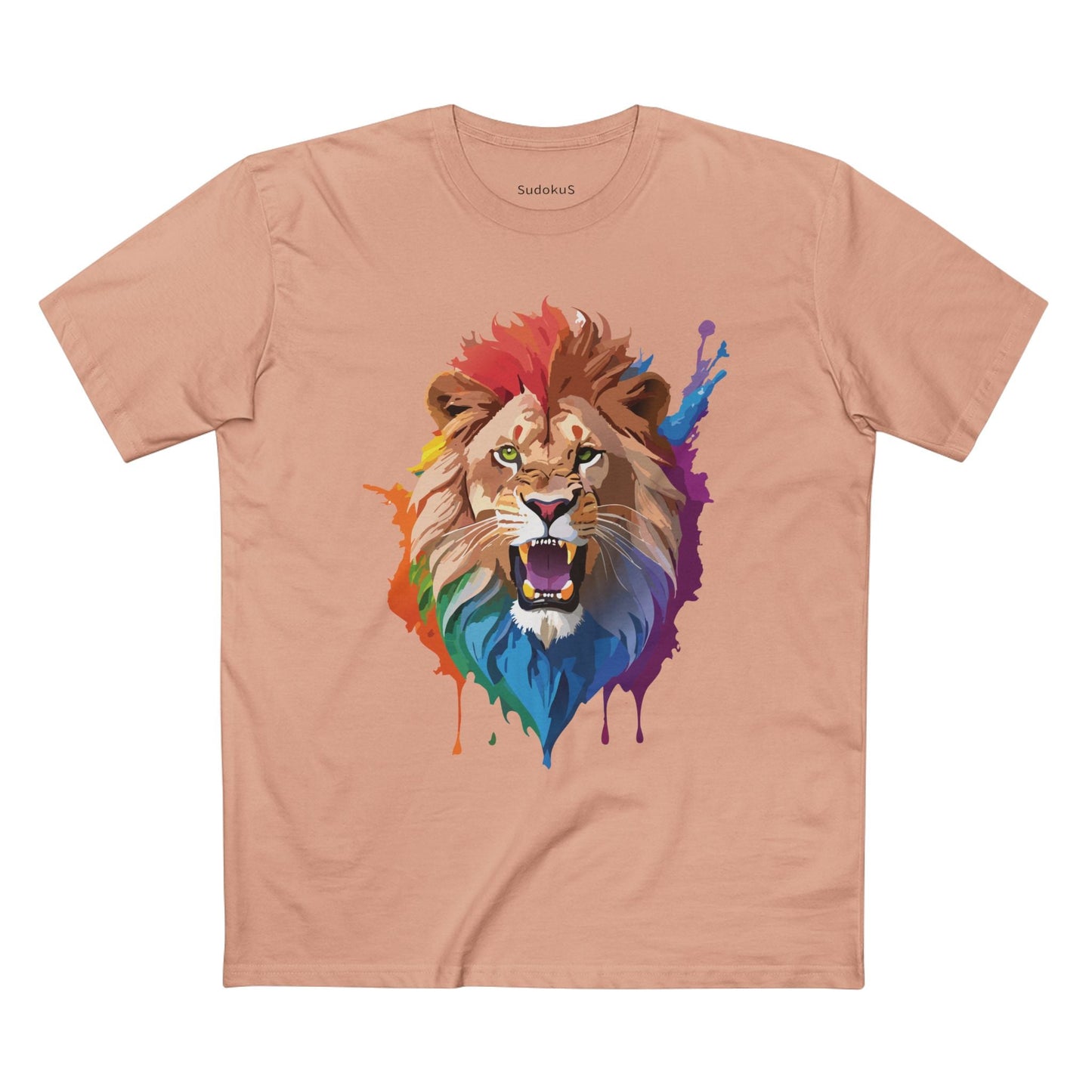 Lion Graphic Unisex 100 Cotton Staple Tee with Animal Design Artwork 27