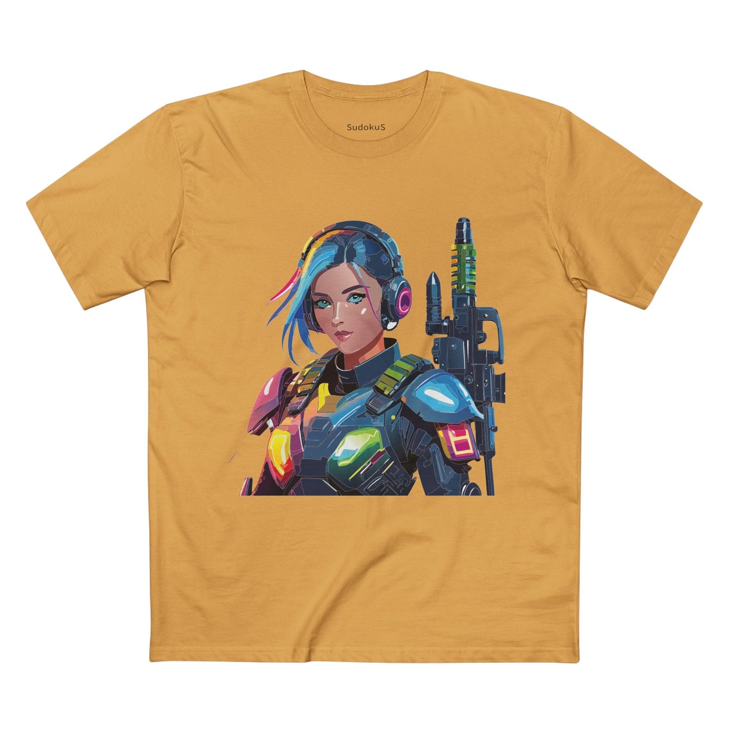 Army-woman Graphic Unisex 100 Cotton Staple Tee 12