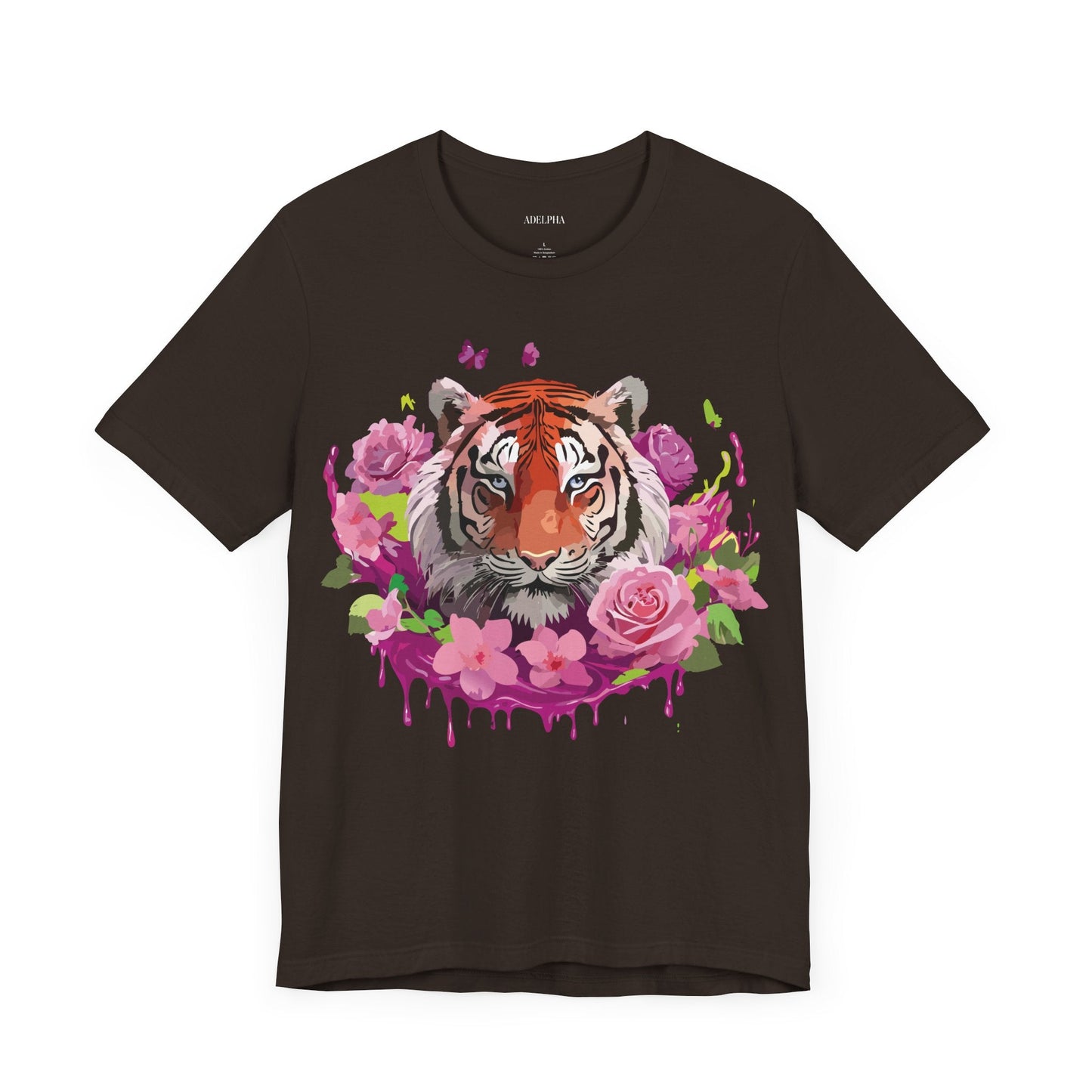 Tiger Graphic Tee Unisex Jersey Short Sleeve Art Design By Adelpha Vintage Inspired Premium