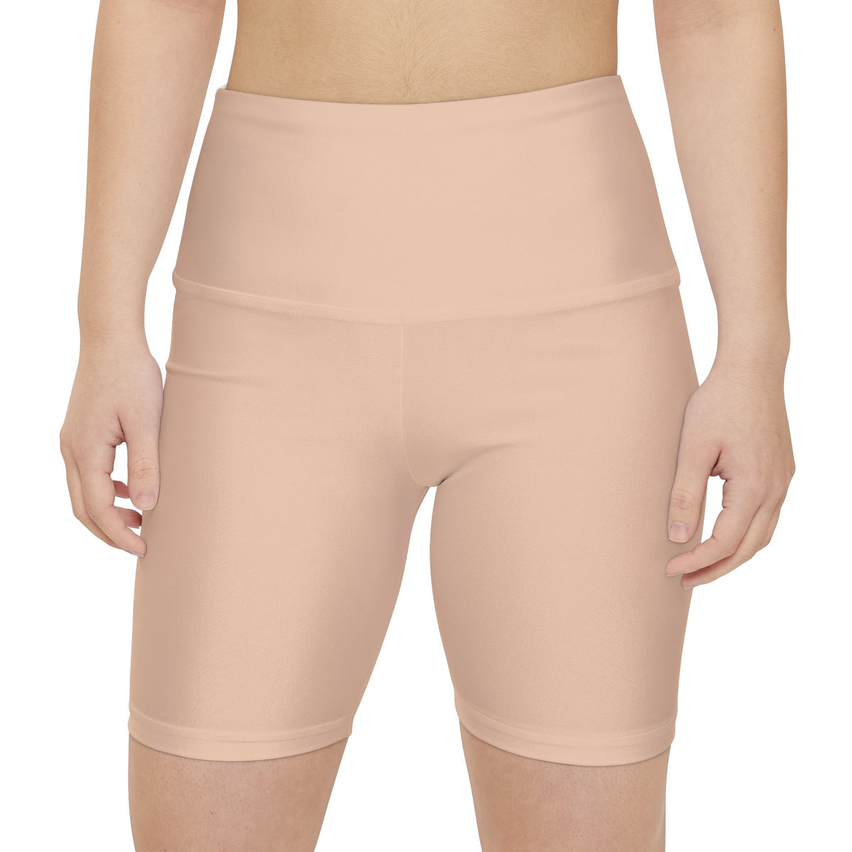 Desert Sand Tan Women's Nude Seamless Workout Shorts - High Waist Biker Shorts for Yoga & Training