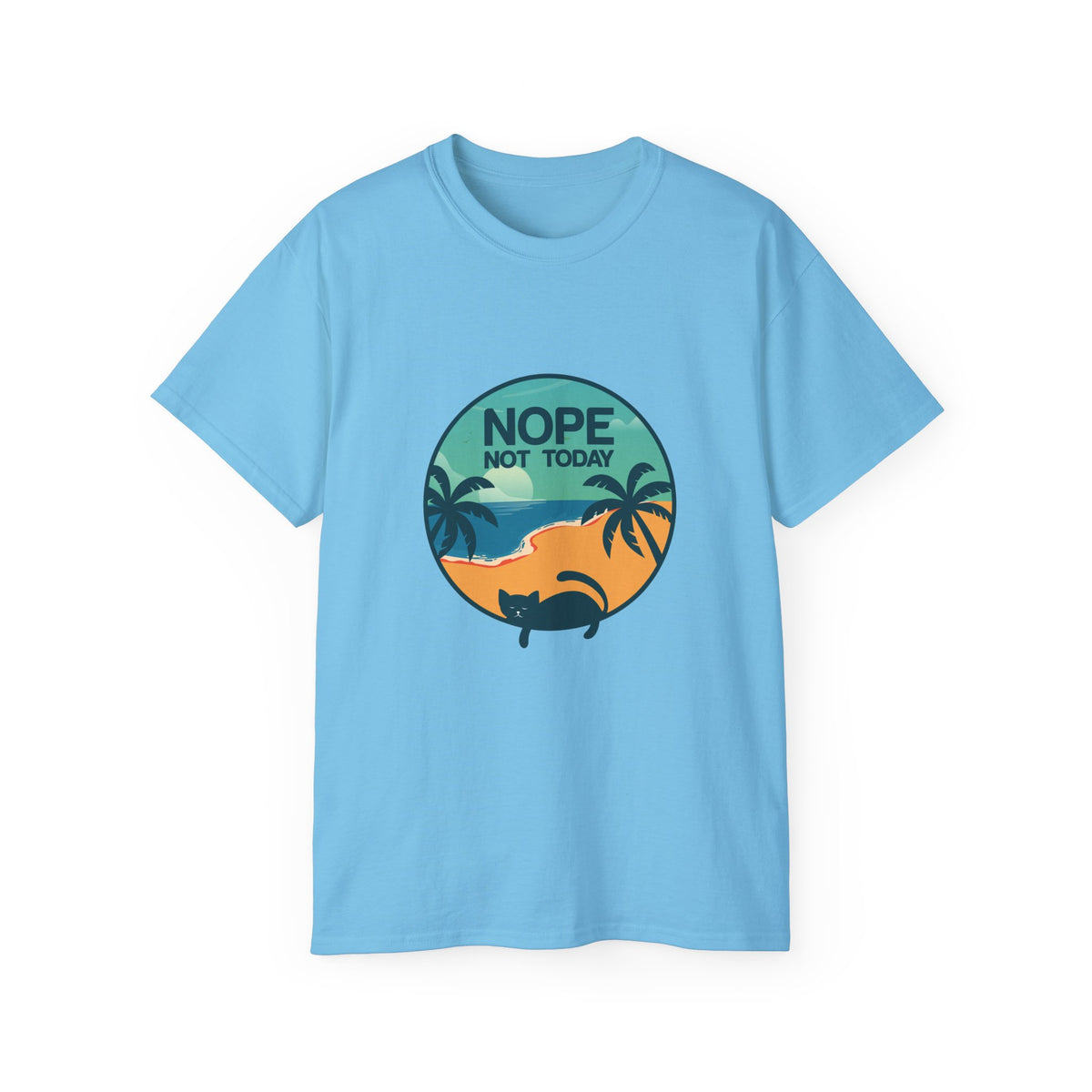 Nope Not Today sloth tee | Tropical palm sunset shirt
