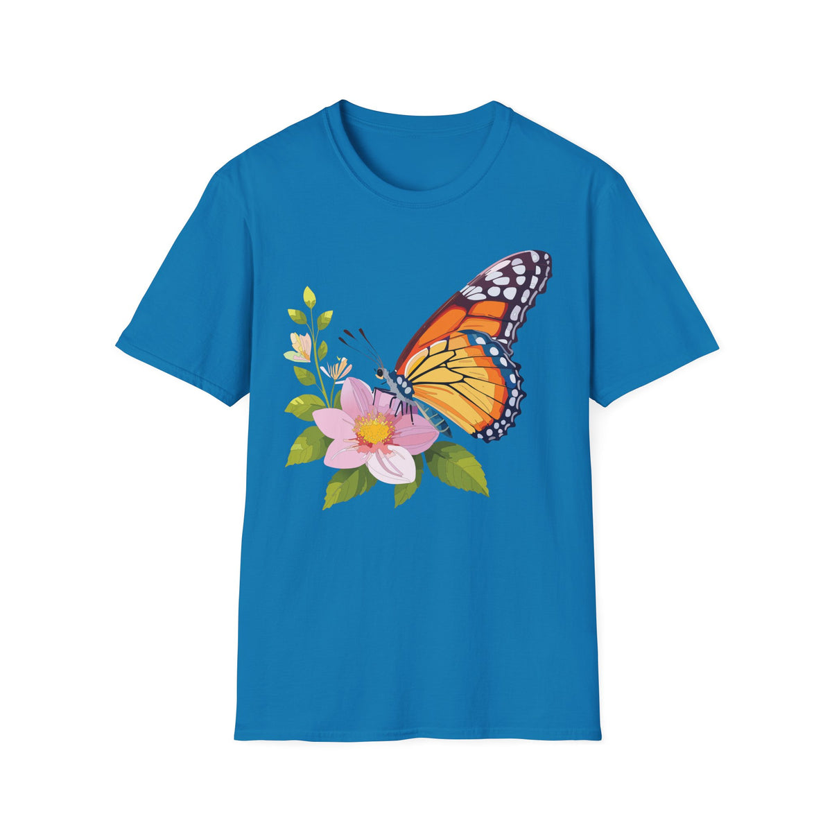 Butterfly and Wildflower Graphic Tee Unisex 100 Cotton Gildan T-Shirt