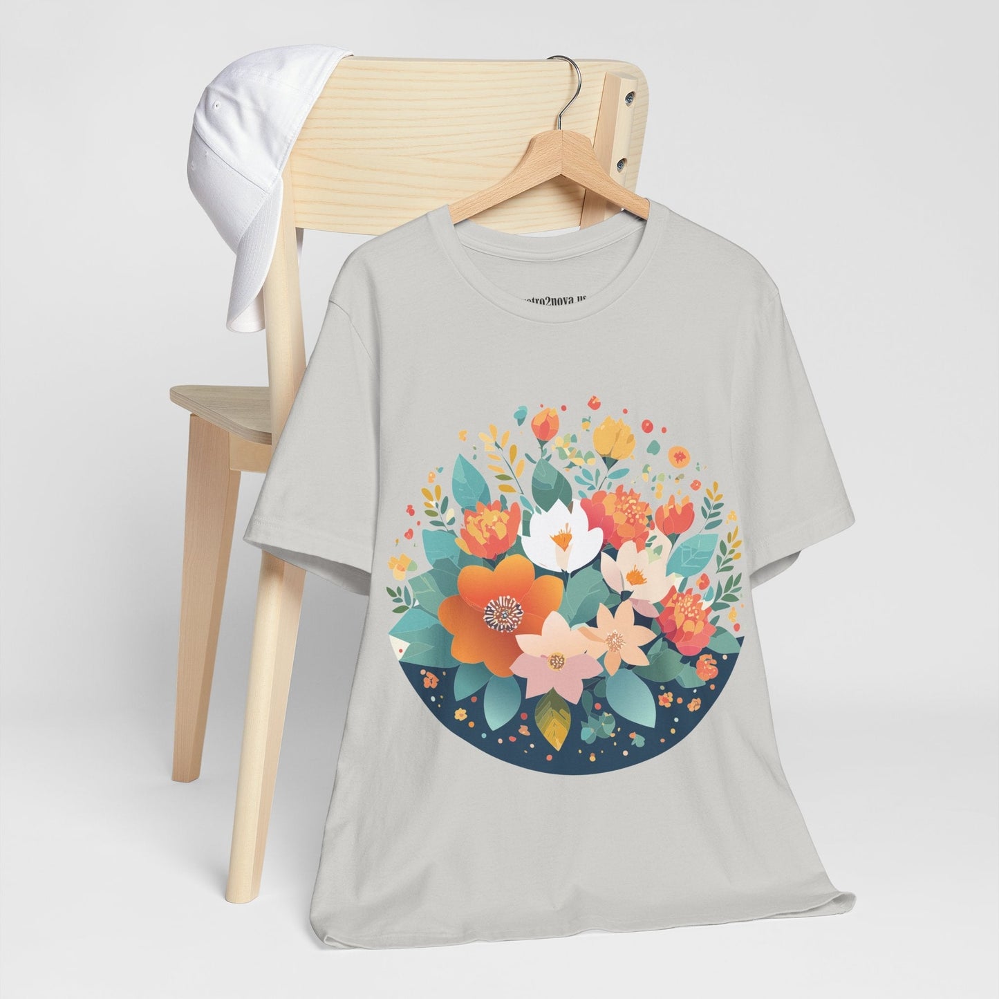Floral Flowers Shirt Unisex Lightweight Breathable Jersey Tee Floral Pattern Short Sleeve
