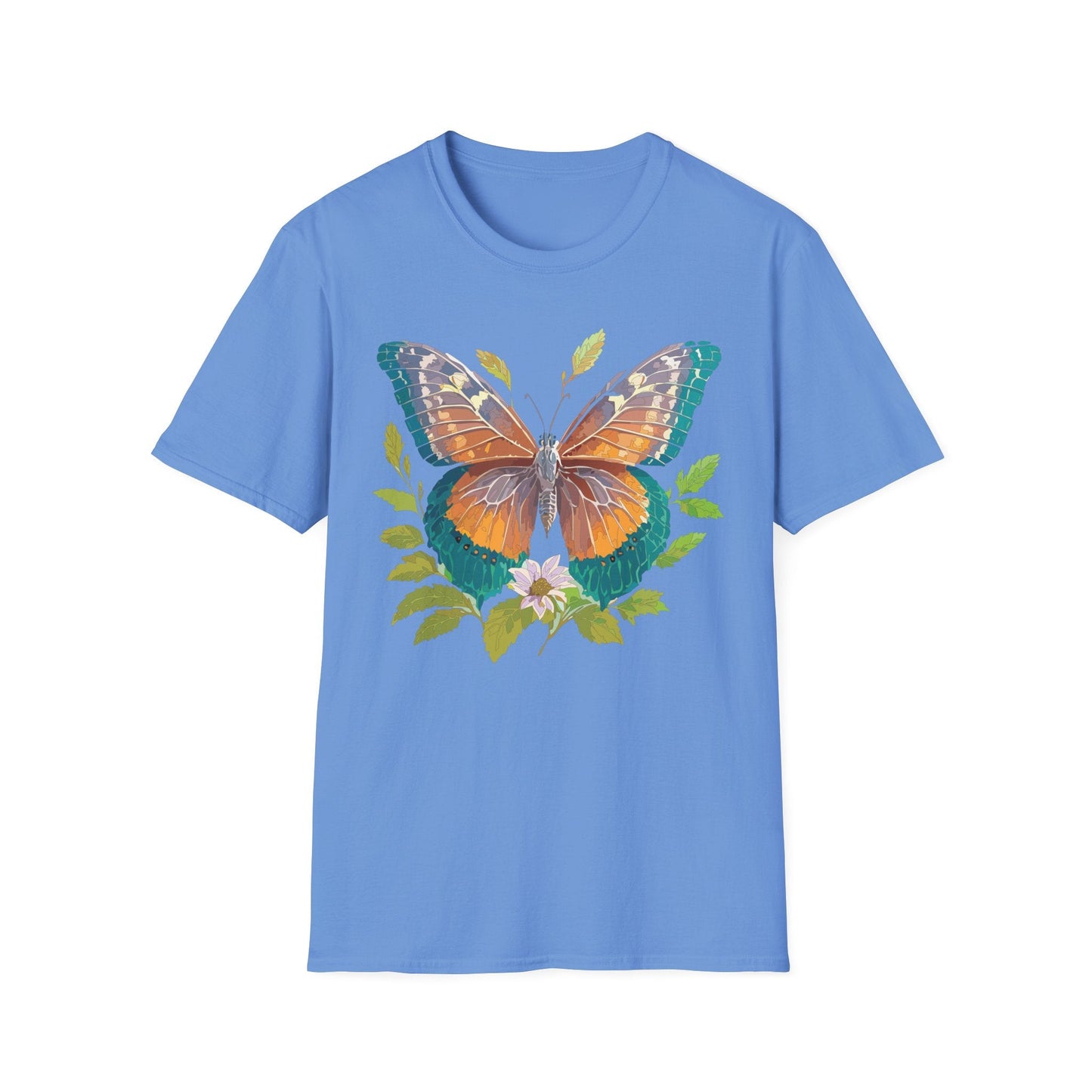 Unisex Butterfly Shirt With Monarch Design Cotton Tee Gildan 64000 Softstyle Comfort