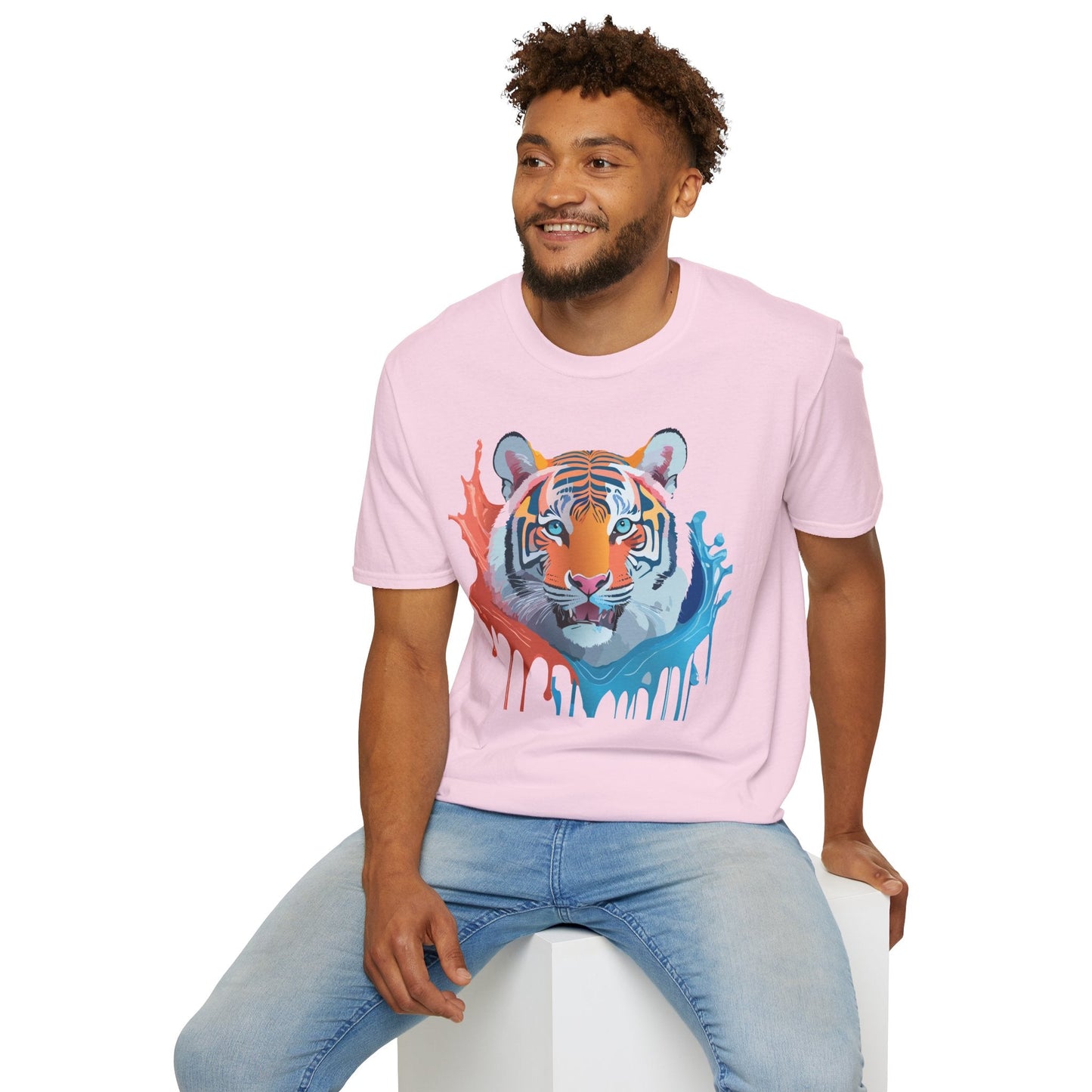 Unisex Tiger Tee Gildan Softstyle Animal Print Shirt Ring Spun Cotton