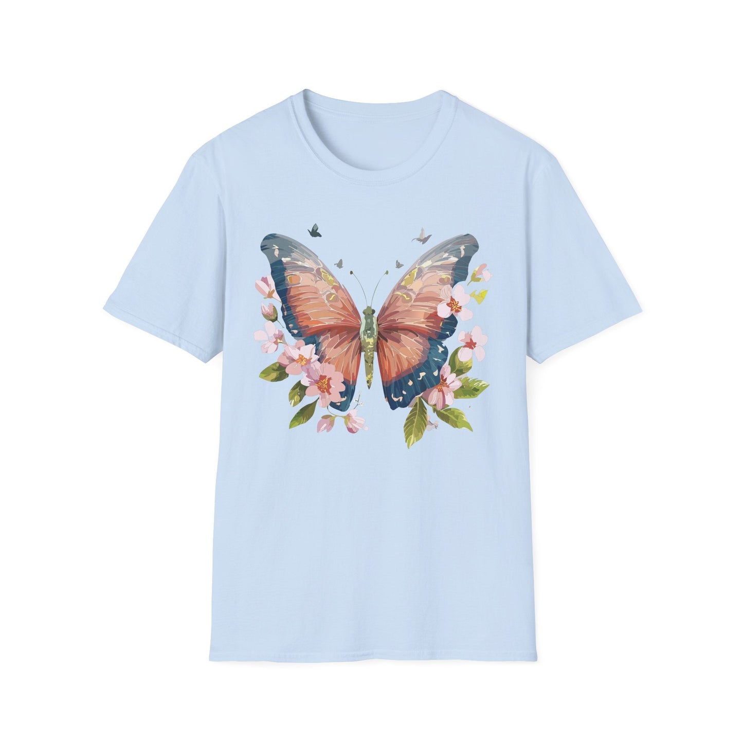 Unisex Monarch Butterfly T Shirt Softstyle 64000 Gildan Ring Spun Cotton Tee Lightweight Comfort