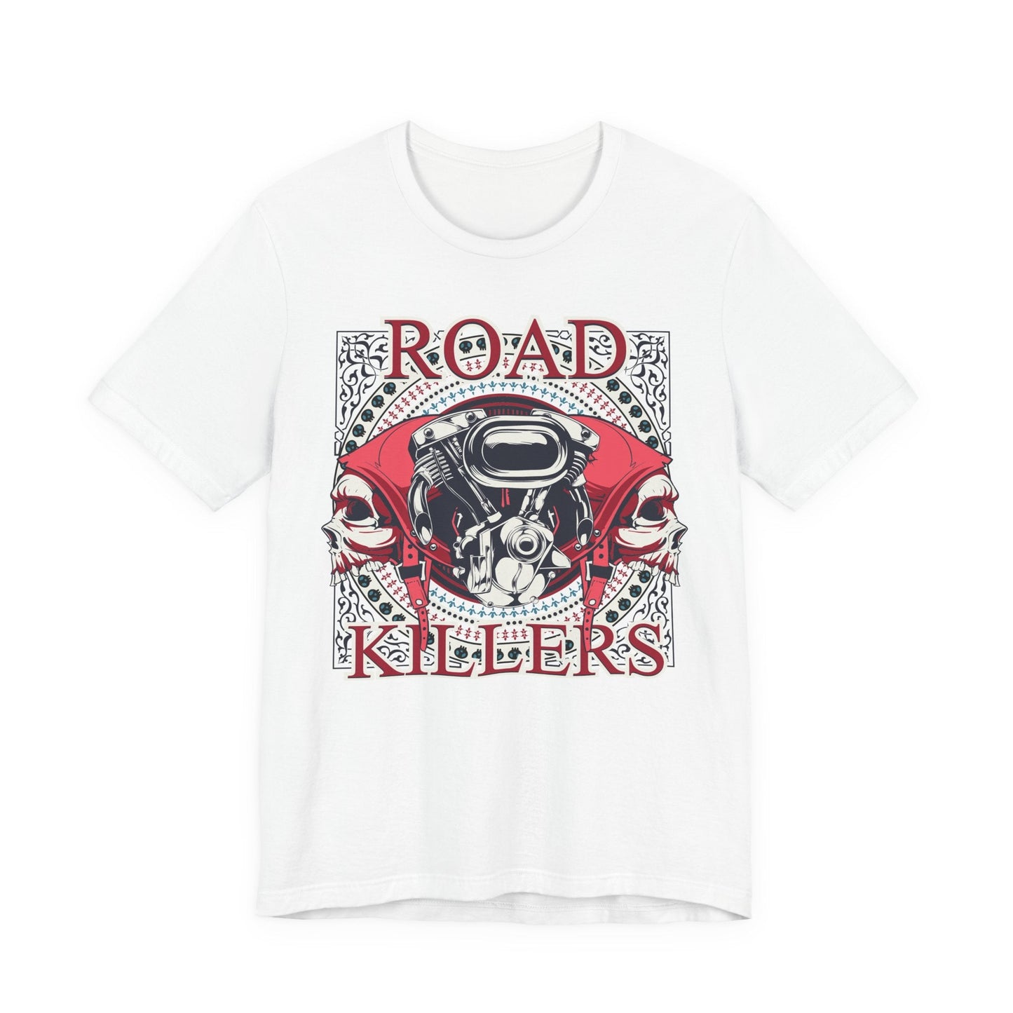 Dark Road Motorcycle Helmet Skull Tee Biker graphic t-shirt G-1
