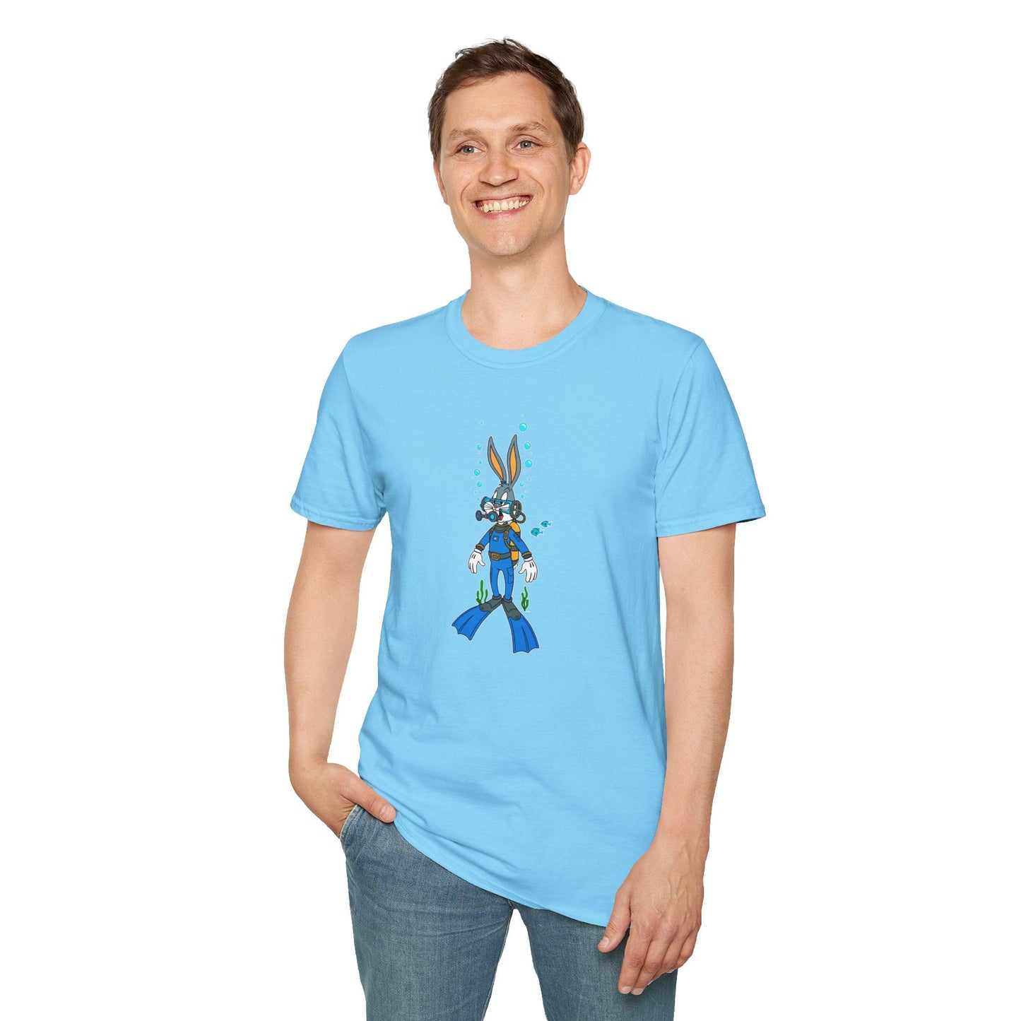 Bugs Bunny Animation Shirt Unisex T Shirt Cartoon Design Tee 100 Percent Cotton Gildan Softstyle