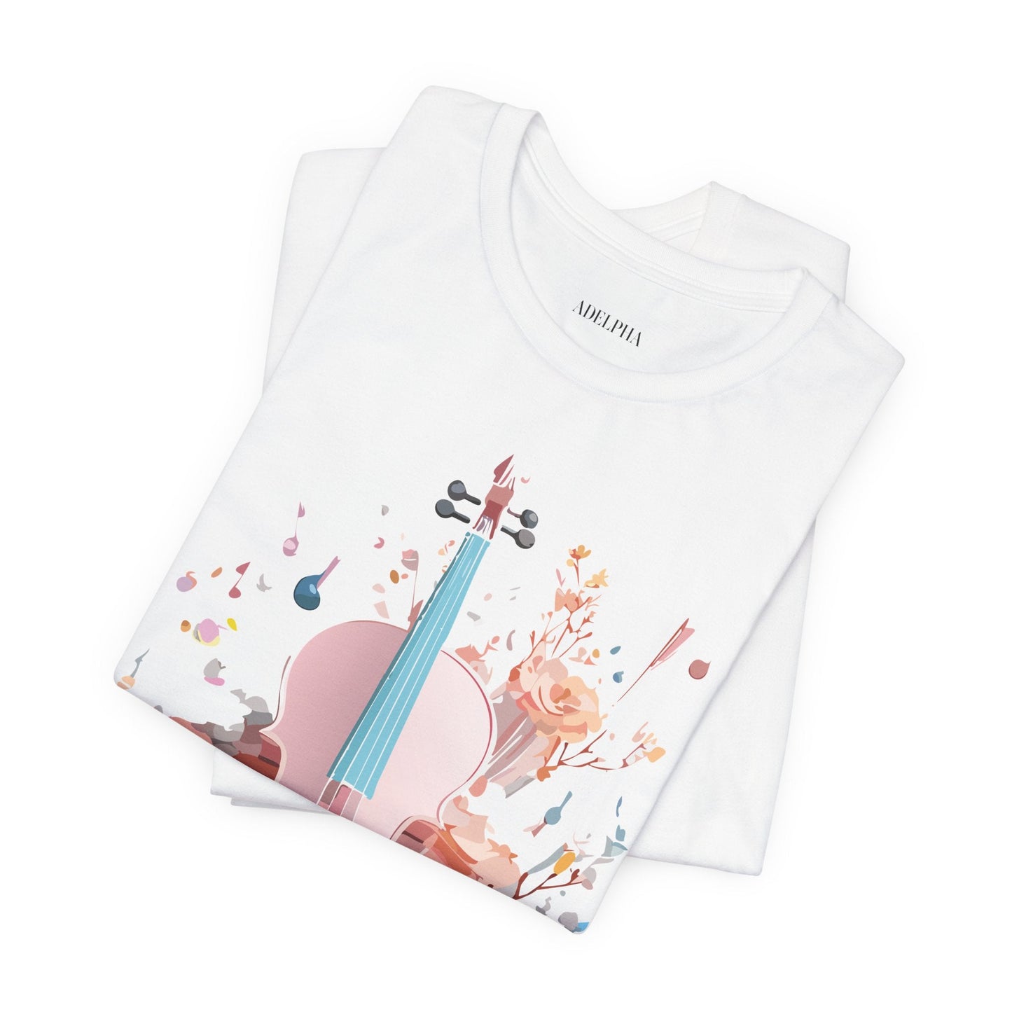 Music Graphic Unisex 100 Cotton Vintage Art with Musical Elements Tee 12