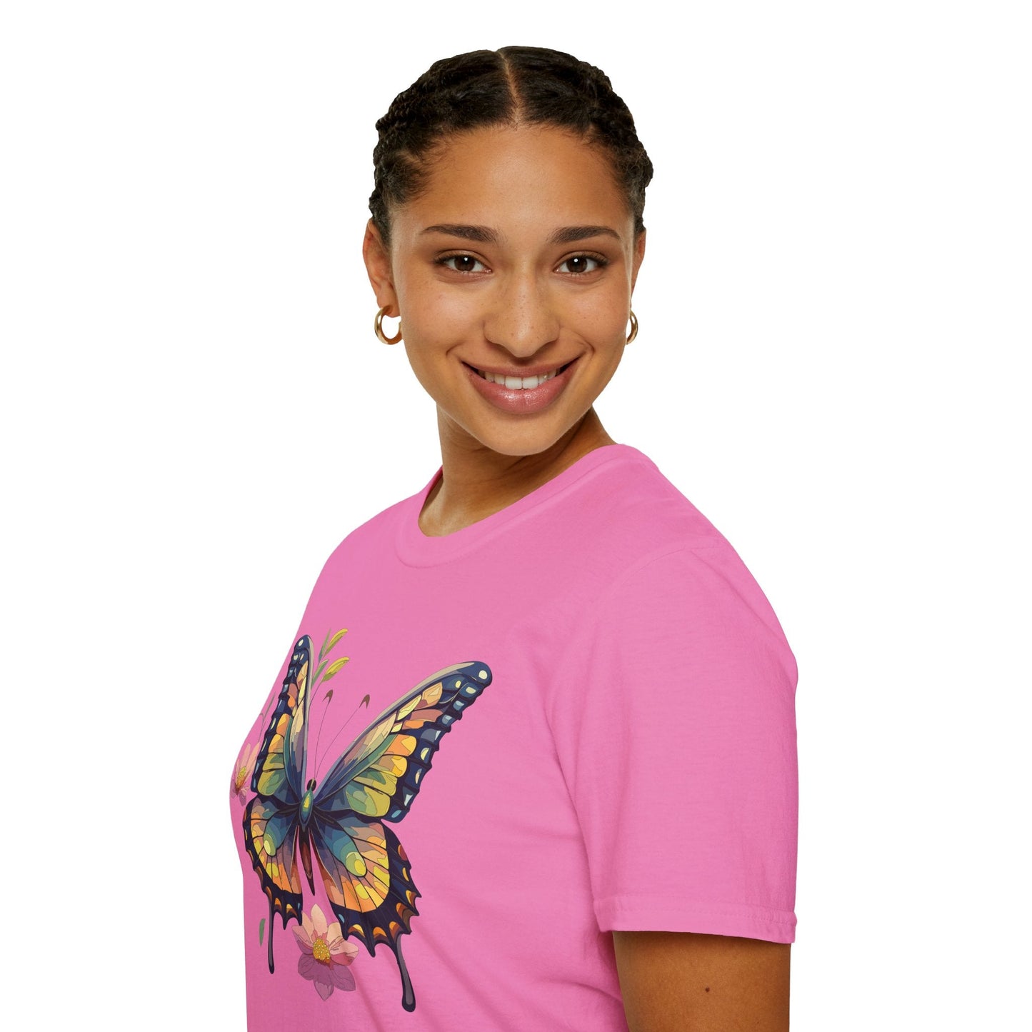 Butterfly Shirt Unisex Monarch Butterfly T Shirt Softstyle Cotton Tee One Hundred Percent Ring Spun