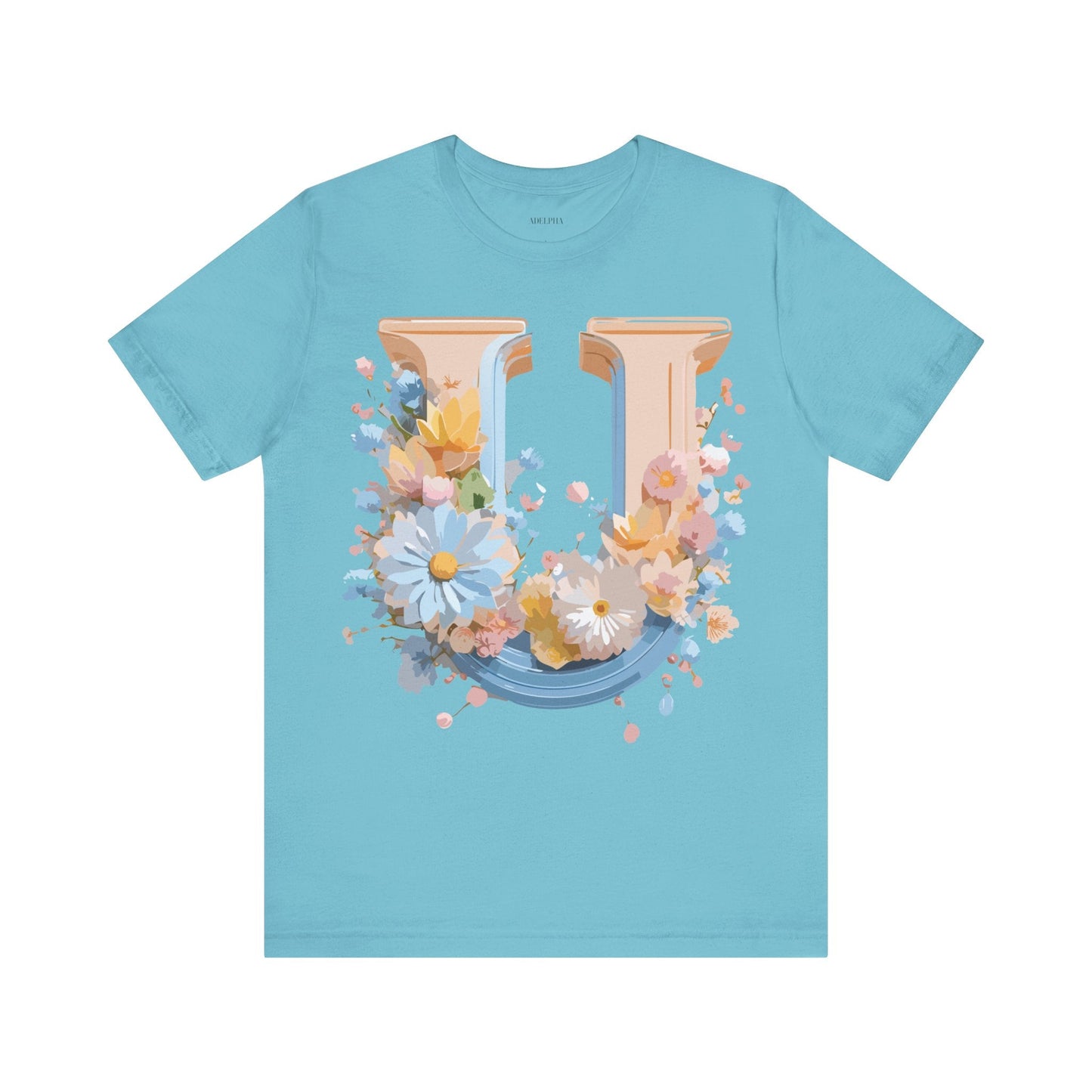 Letter U Shirt Unisex Graphic Tee By Adelpha Vintage Inspired Short Sleeve Art Design