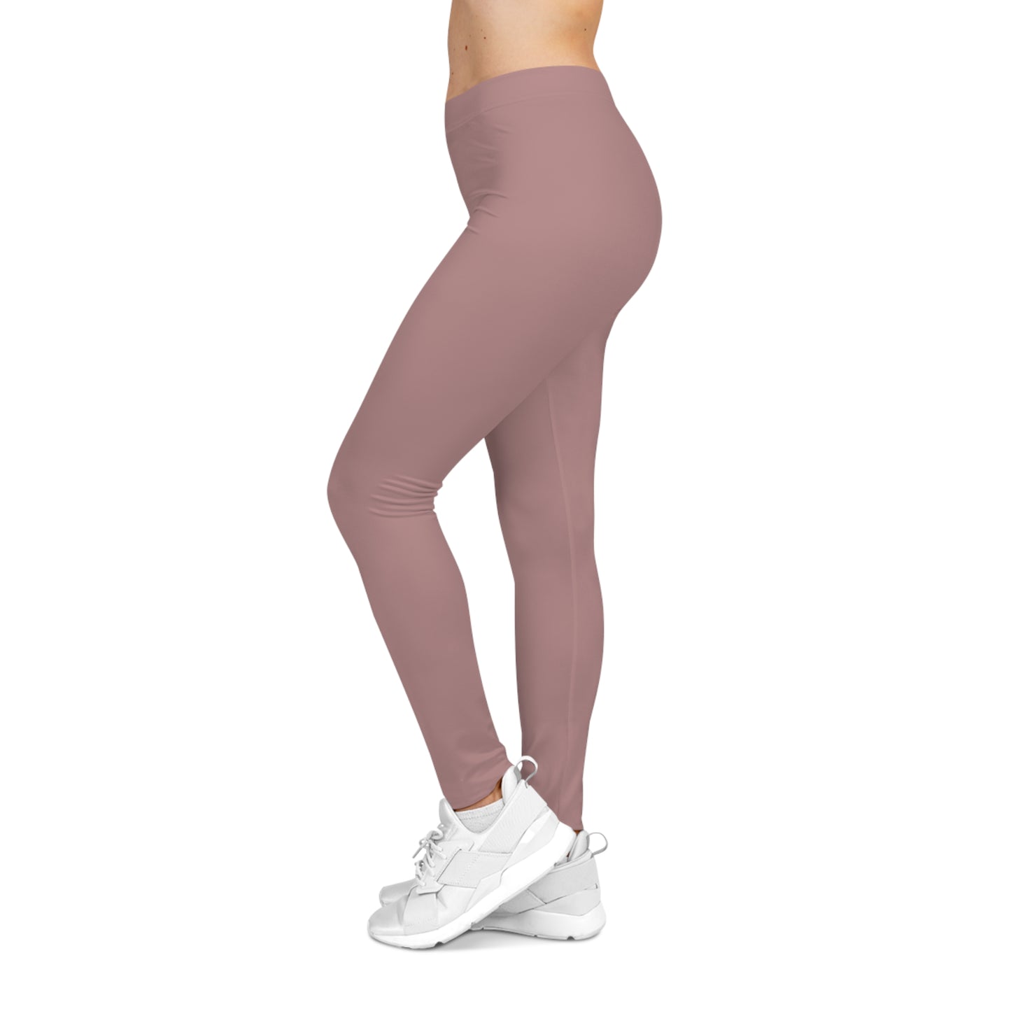 Rosy Taupe Color Women's Poly-Span Casual Leggings XS-2XL