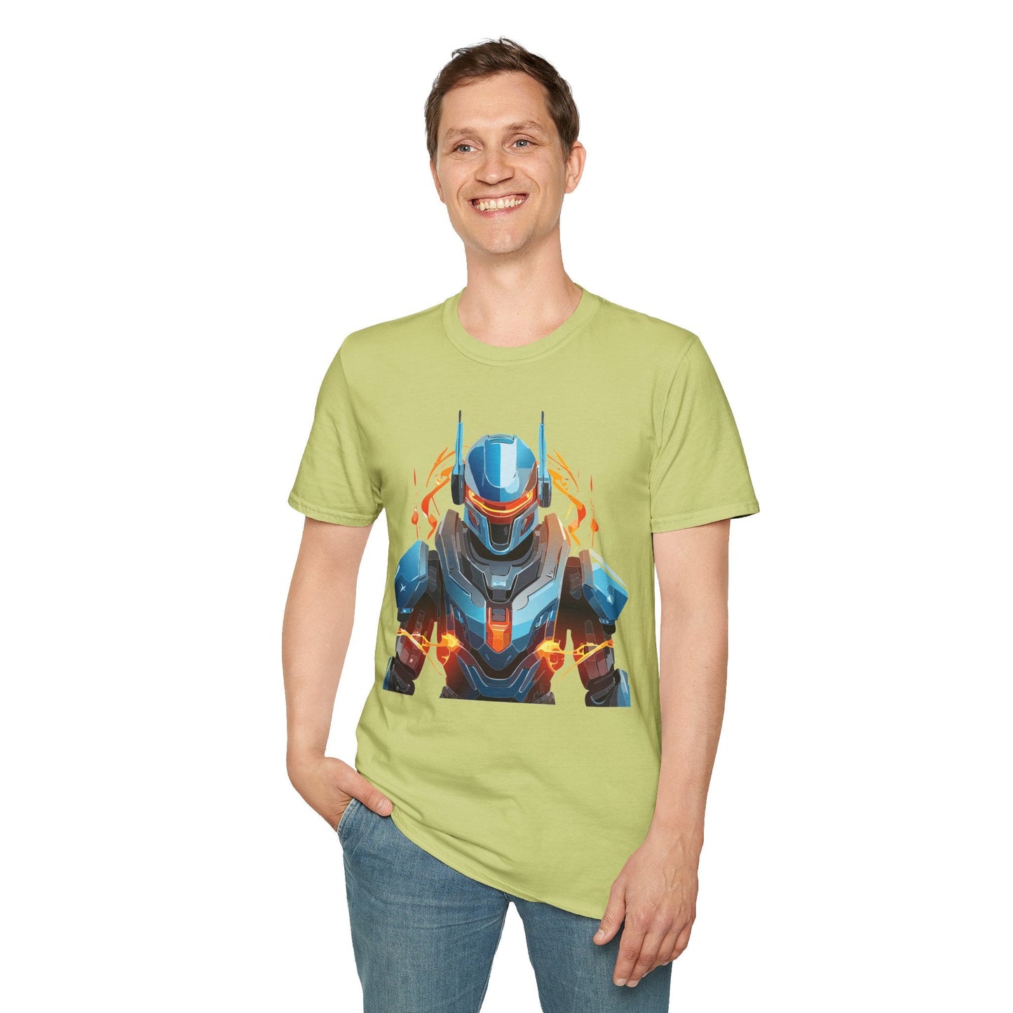 Cyborg Tee Robot Shirt Terminator Design Unisex Gildan Softstyle 64000 100 Percent Ring Spun Cotton