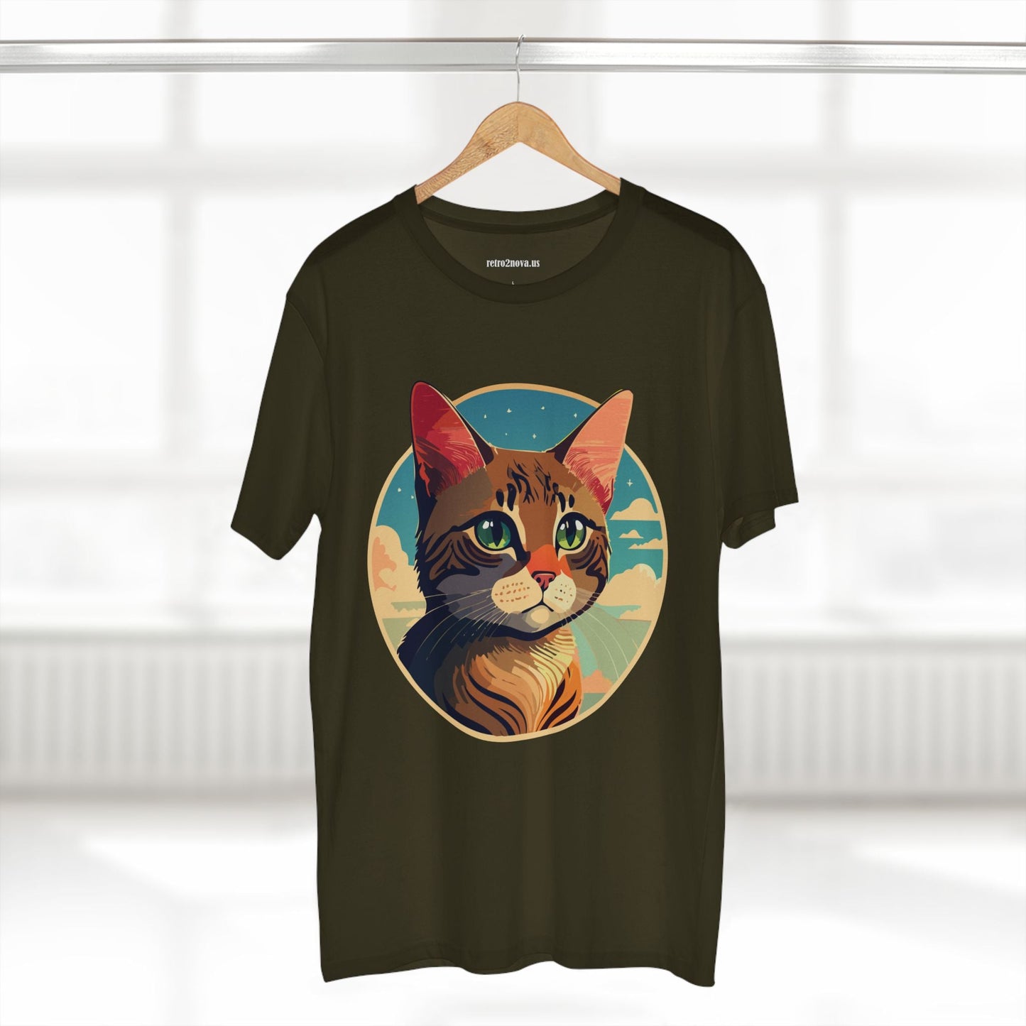 Animals Shirt Cat Design Unisex Premium Cotton Tee With Original Art From Retro2Nova Collection Exclusive Edition
