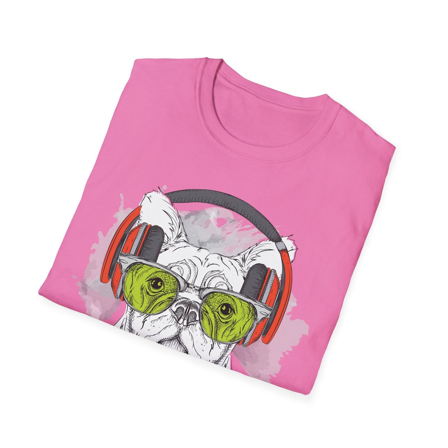 I Love Music Animals Shirt With Headphones Unisex Softstyle Tee 100 Percent Ring Spun Cotton