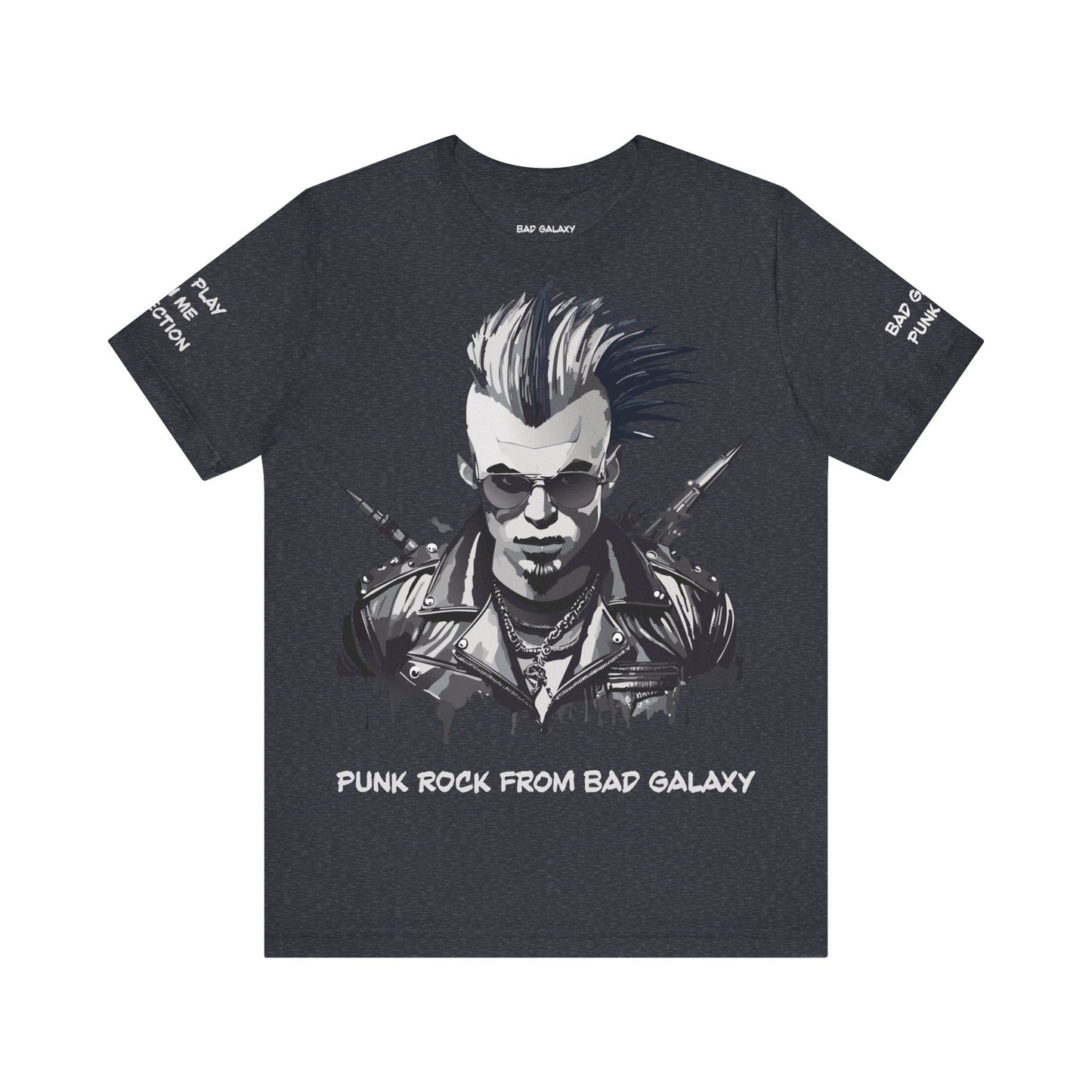 Punk Rock Tee Shirt 100 Percent Cotton Made To Order From Bad Galaxy Eco Friendly Inks USA