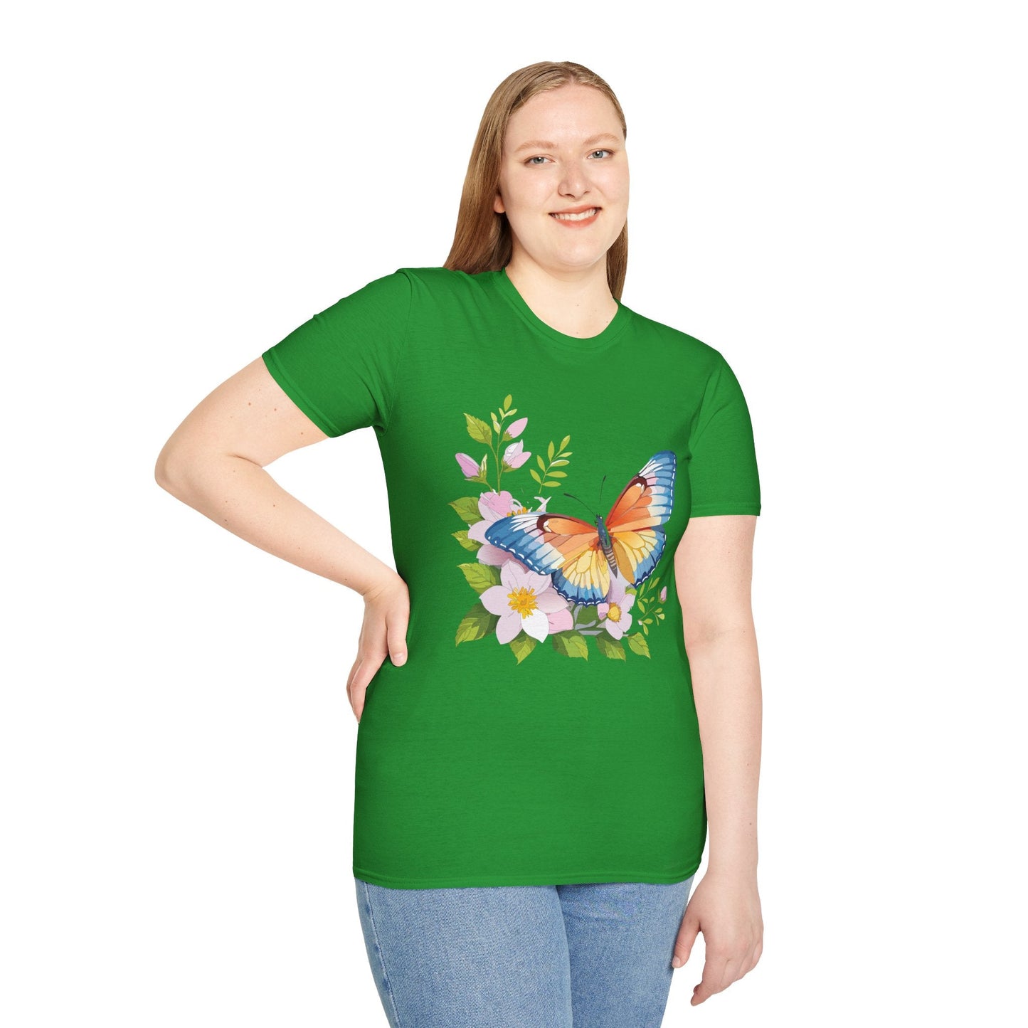 Butterfly T Shirt Unisex Monarch Design Gildan Softstyle 64000 Ring Spun Cotton Tee