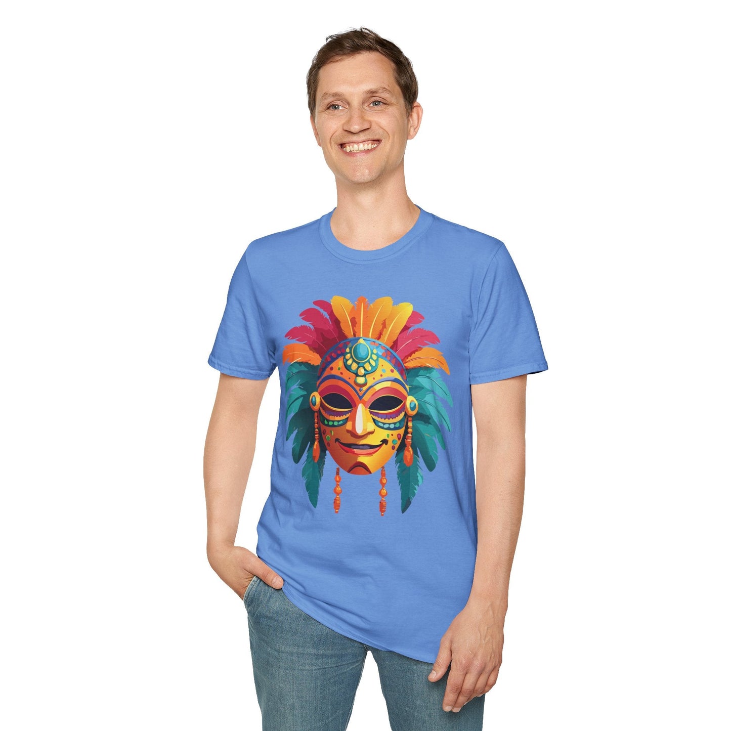 Mask Graphic Unisex Cotton Masquerade Design Artwork Tee 5