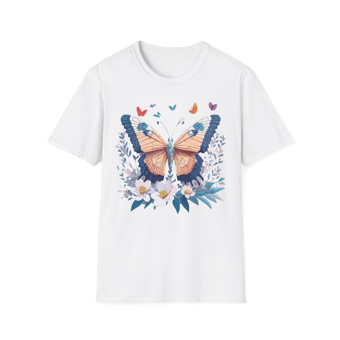 Unisex Butterfly Shirt Monarch Design Gildan Softstyle 64000 Short Sleeve Tee For Men And Women
