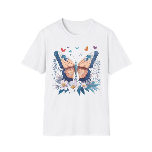 Unisex Butterfly Shirt Monarch Design Gildan Softstyle 64000 Short Sleeve Tee For Men And Women